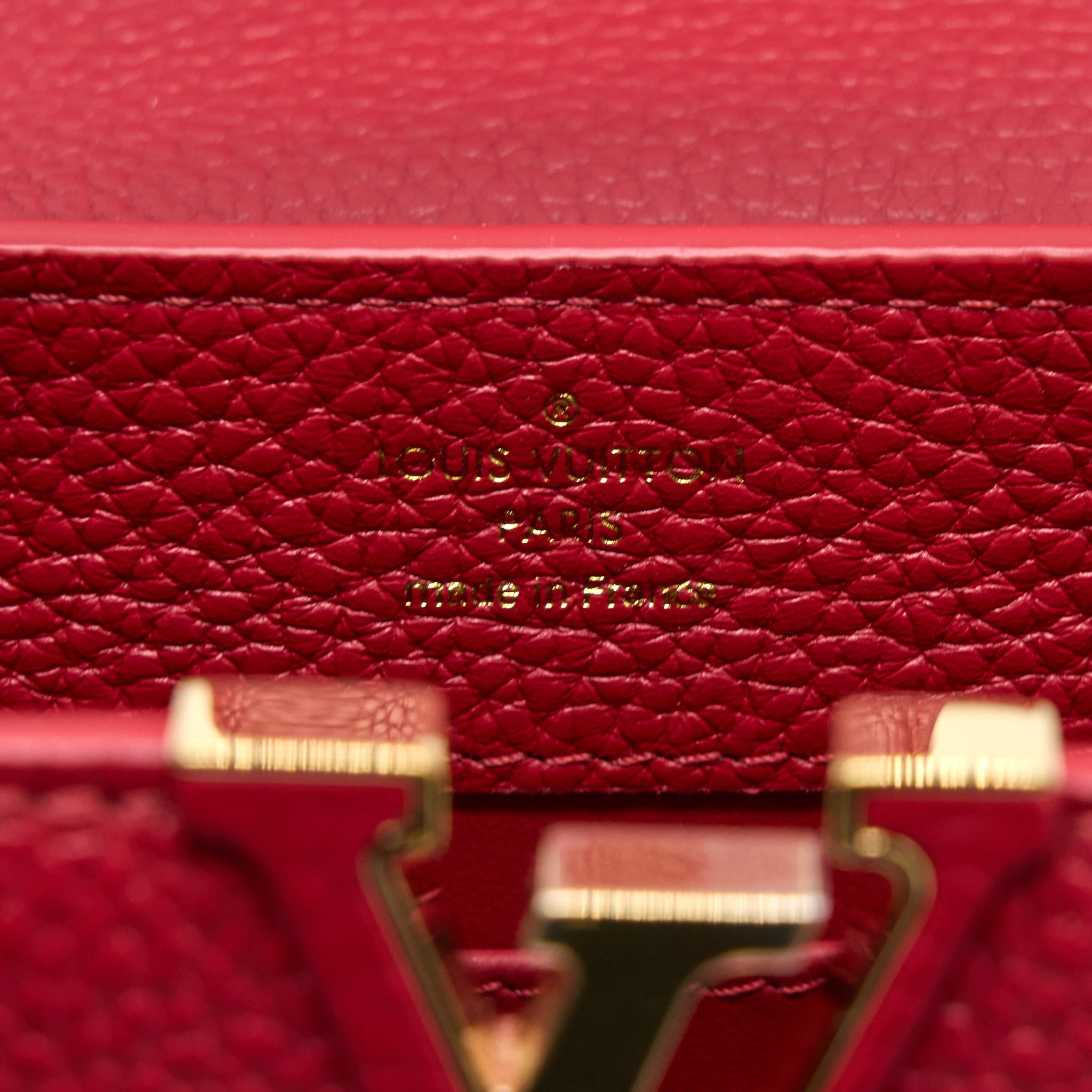 AAA Replica Louis Vuitton LV CAPUCINES MINI TAURILLON SCARLET GHW (NEW VERSION)