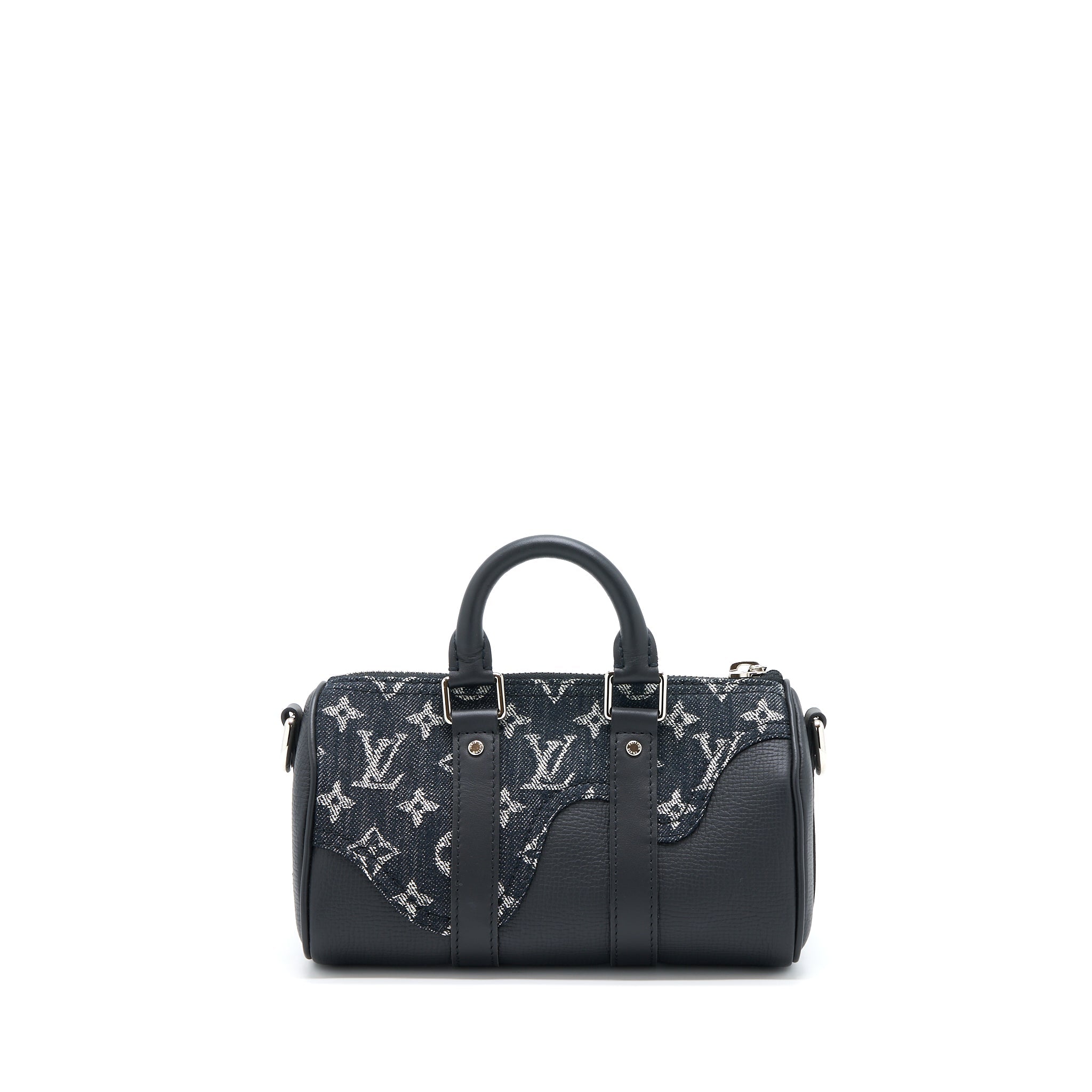 AAA Replica Louis Vuitton LV KEEPALL XS DENIM BLACK/LEATHER SHW