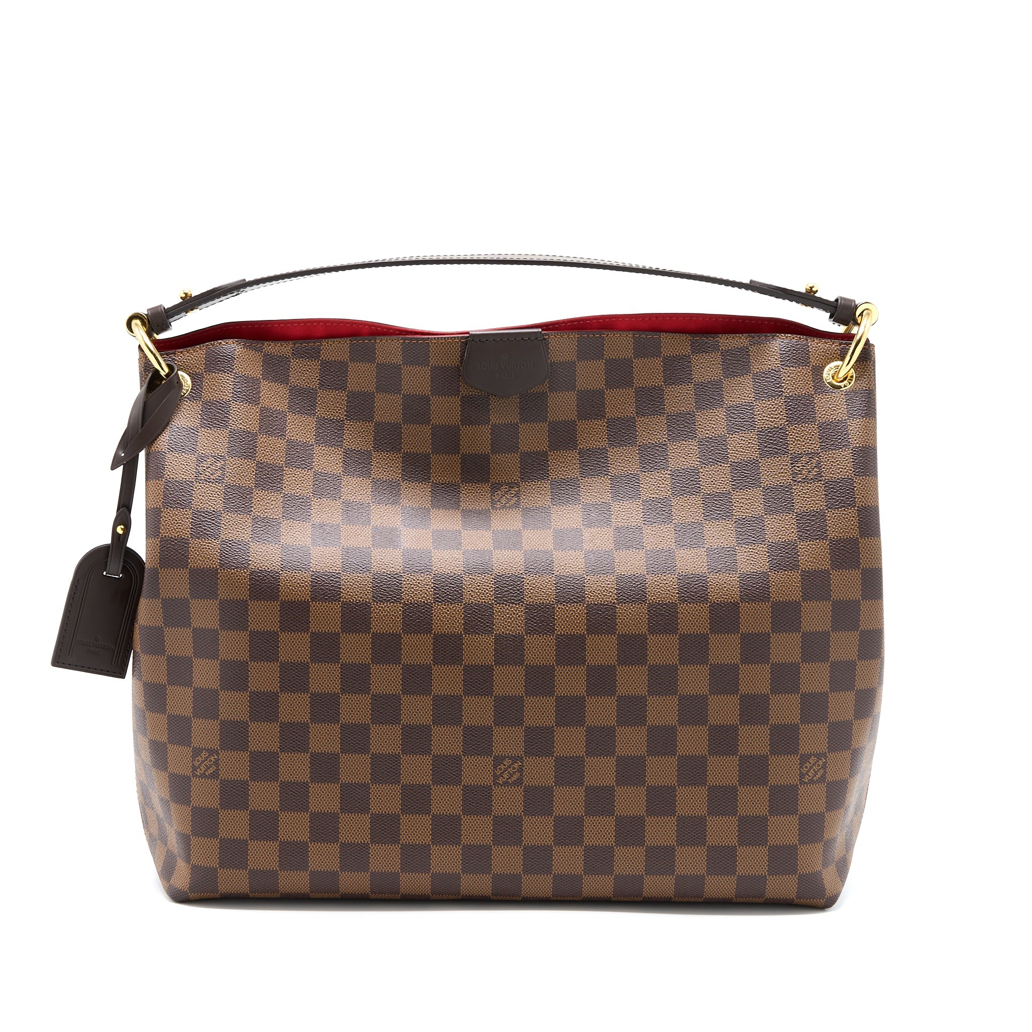 AAA Replica Louis Vuitton LV GRACEFUL MM DAMIER EBENE GHW