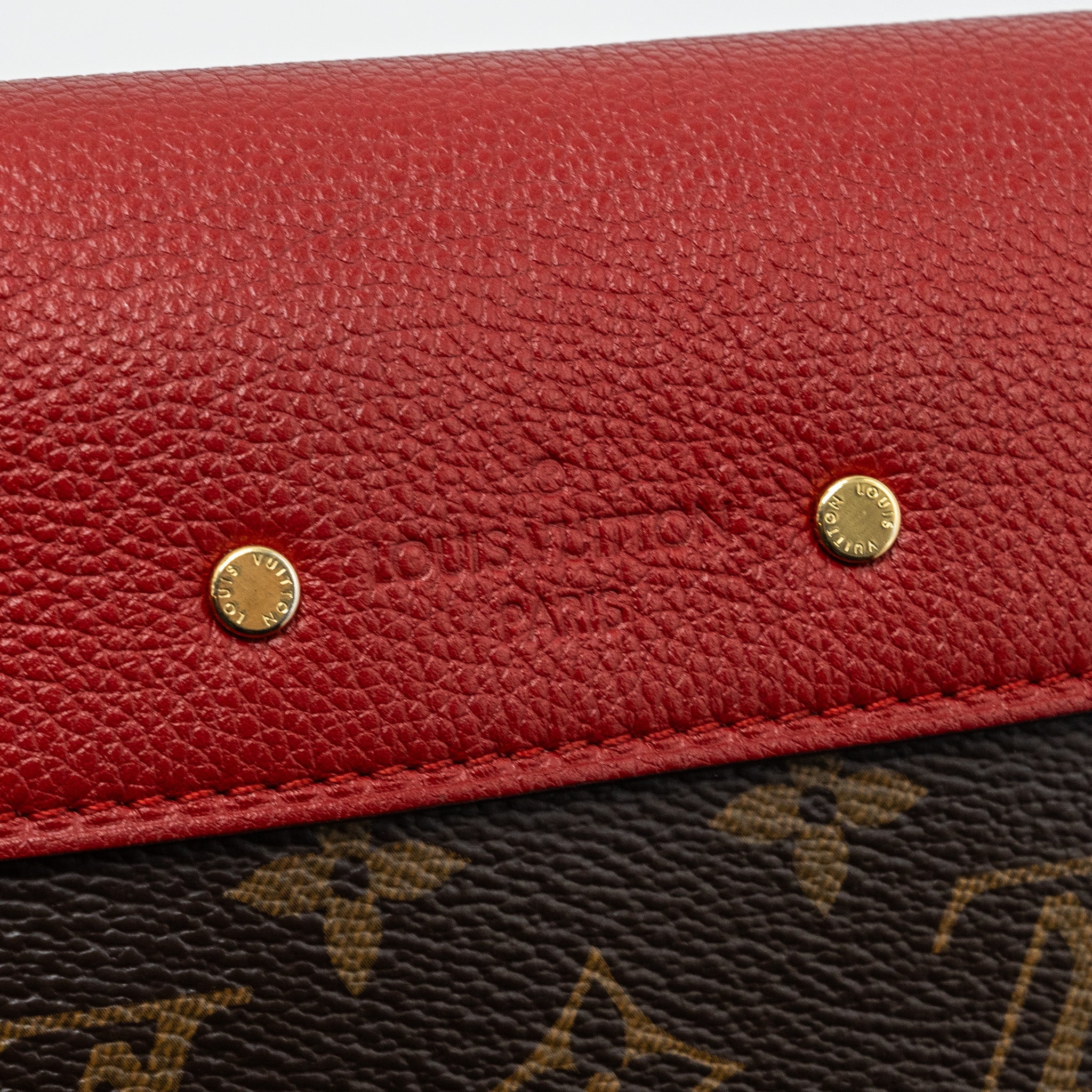 AAA Replica Louis Vuitton LV PALLAS CHAIN BAG MONOGRAM CANVAS / CALFSKIN RED GHW