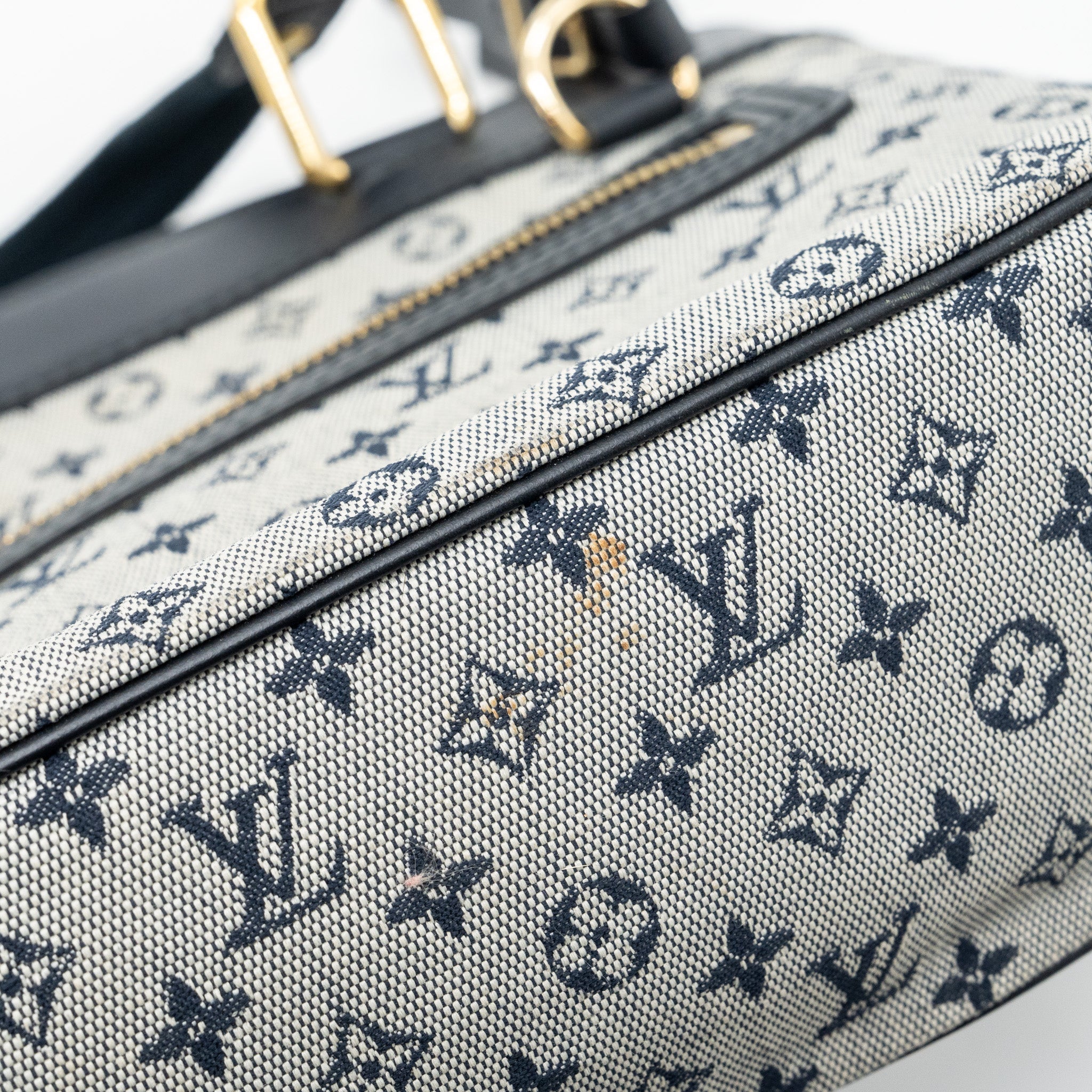 AAA Replica Louis Vuitton LV VINTAGE ZIP TOTE BAG FABRIC BLUE GHW