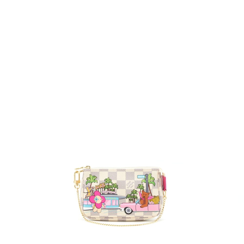 AAA Replica Louis Vuitton LV CHRISTMAS LIMITED MINI POCHETTE ACCESSORIES DAMIER AZUR CANVAS