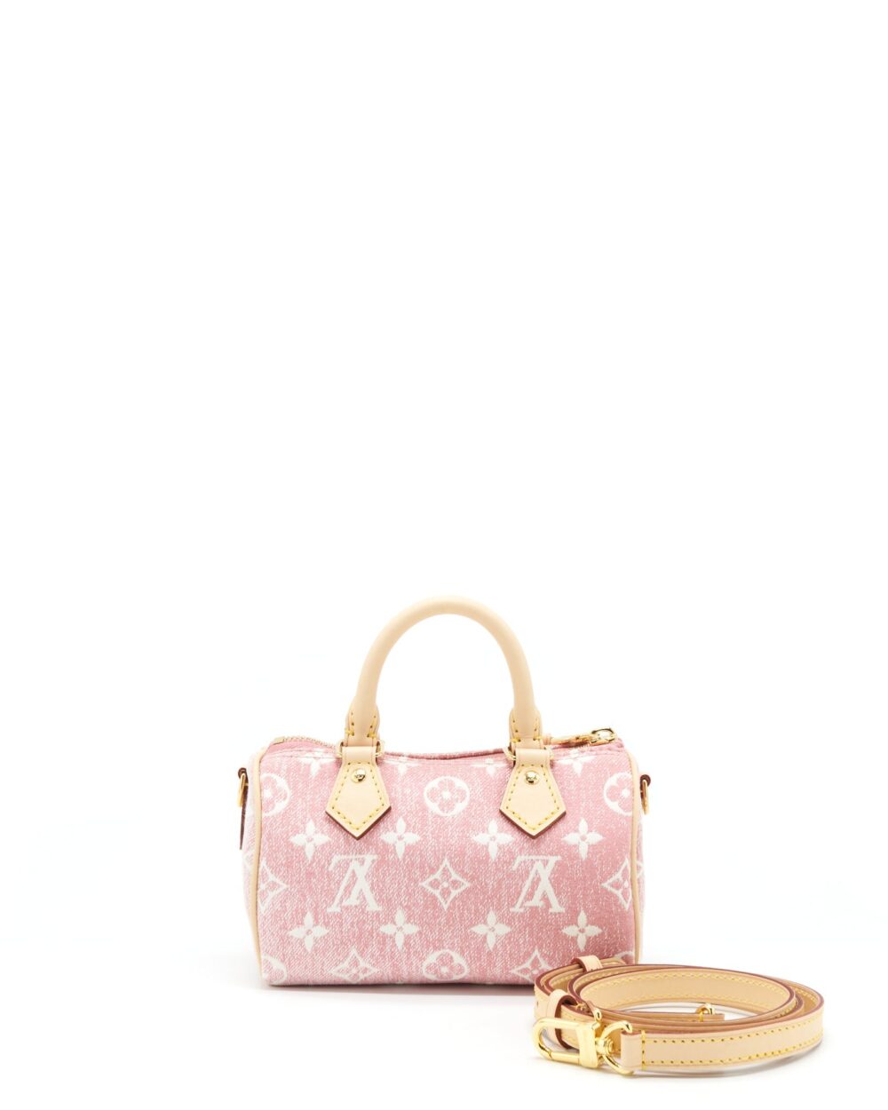 AAA Replica Louis Vuitton LV NANO SPEEDY MONOGRAM JACQUARD DENIM PINK