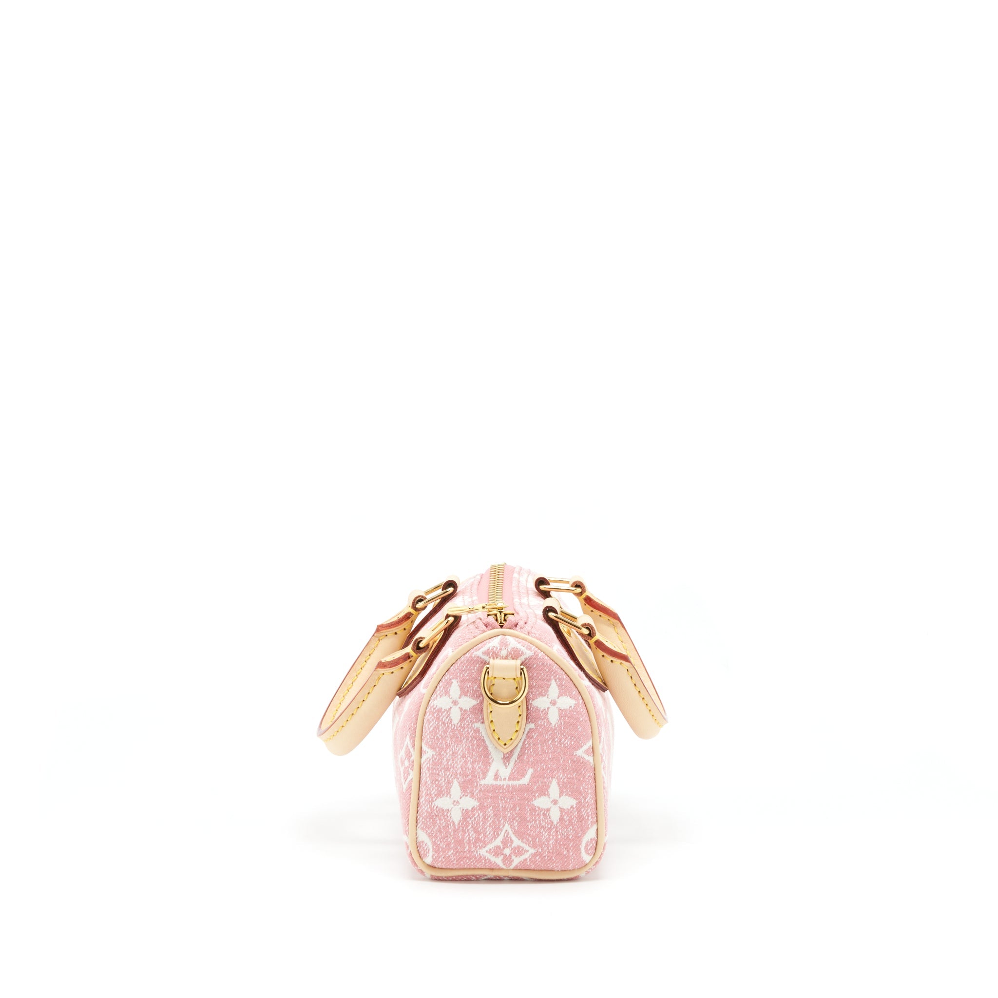 AAA Replica Louis Vuitton LV NANO SPEEDY MONOGRAM JACQUARD DENIM PINK