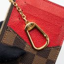 AAA Replica Louis Vuitton LV CARD HOLDER RECTO VERSO DAMIER EBENE/ RED GHW (NEW VERSION)