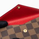AAA Replica Louis Vuitton LV CARD HOLDER RECTO VERSO DAMIER EBENE/ RED GHW (NEW VERSION)