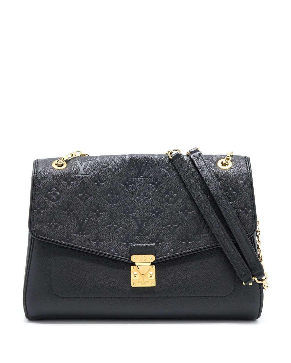 AAA Replica Louis Vuitton LV SAINT GERMAIN CHAIN EMPREINTE BLACK GHW