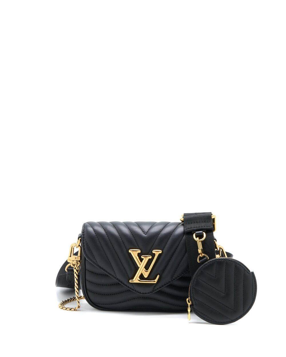 AAA Replica Louis Vuitton LV NEW WAVE MULTI-POCHETTE CALFSKIN BLACK GHW