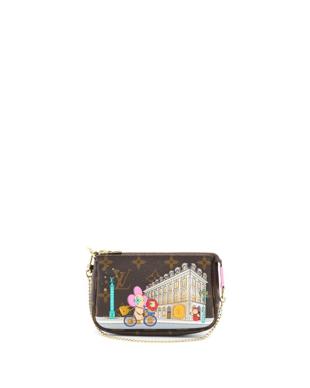 AAA Replica Louis Vuitton LV MINI POCHETTE ACCESSORIES MONOGRAM CANVAS/PINK GHW