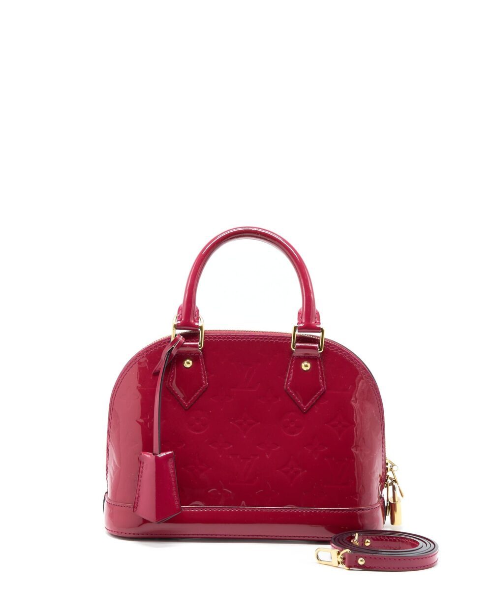 AAA Replica Louis Vuitton LV ALMA BB PATENT INDIAN ROSE GHW