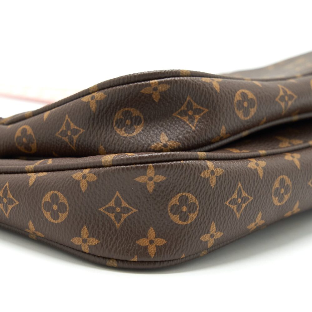AAA Replica Louis Vuitton LV MULTI POCHETTE ACCESSORIES MONOGRAM CANVAS WITH ROSE CLAIR STRAP GHW