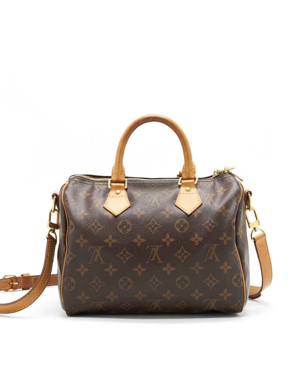 AAA Replica Louis Vuitton LV SPEEDY25 WITH STRAP MONOGRAM CANVAS