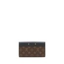 AAA Replica Louis Vuitton LV LONG WALLET BLACK/MONOGRAM CANVAS GHW