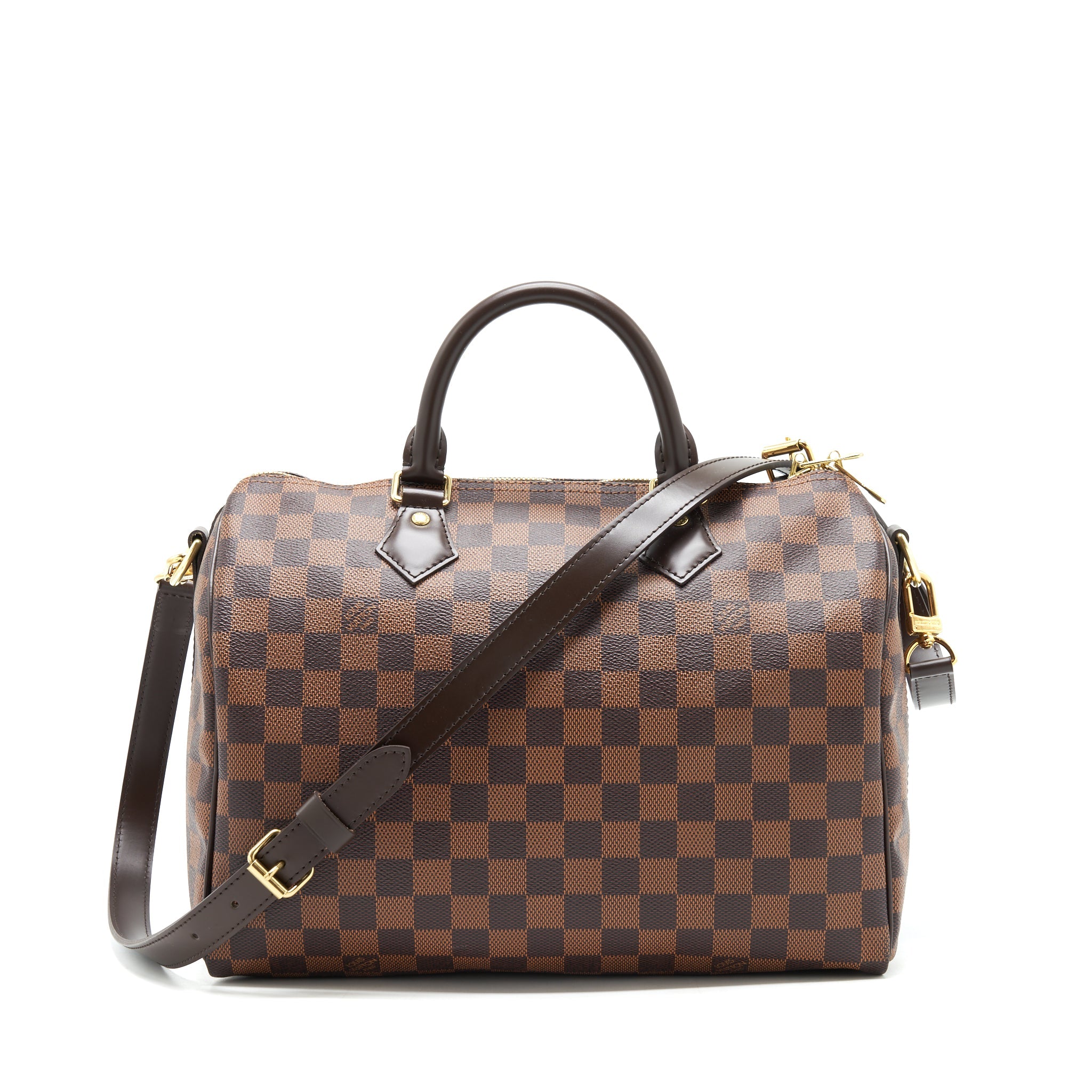 AAA Replica Louis Vuitton LV SPEEDY 30 DAMIER EBENE GHW