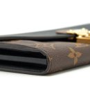 AAA Replica Louis Vuitton LV LONG WALLET BLACK/MONOGRAM CANVAS GHW