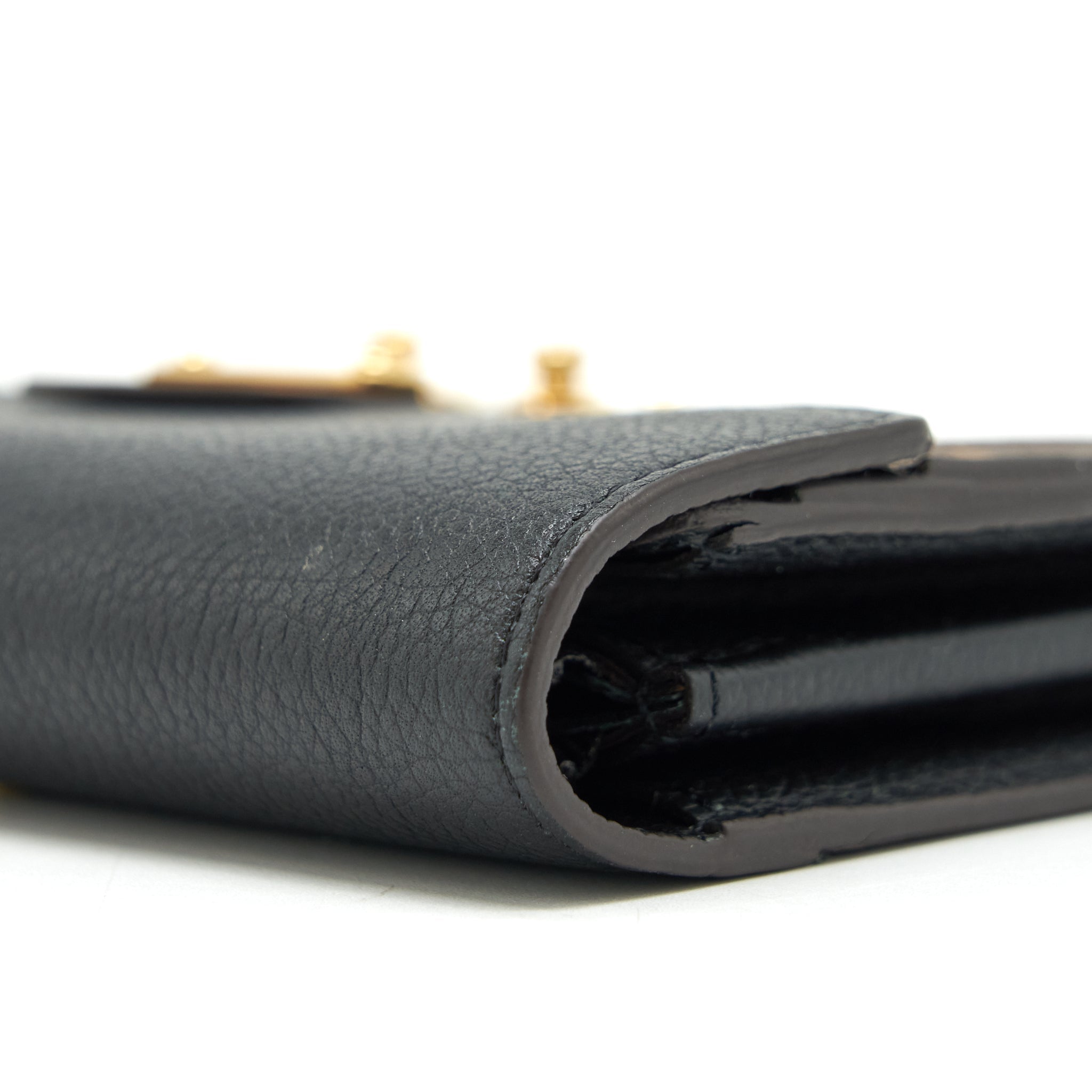 AAA Replica Louis Vuitton LV LONG WALLET BLACK/MONOGRAM CANVAS GHW