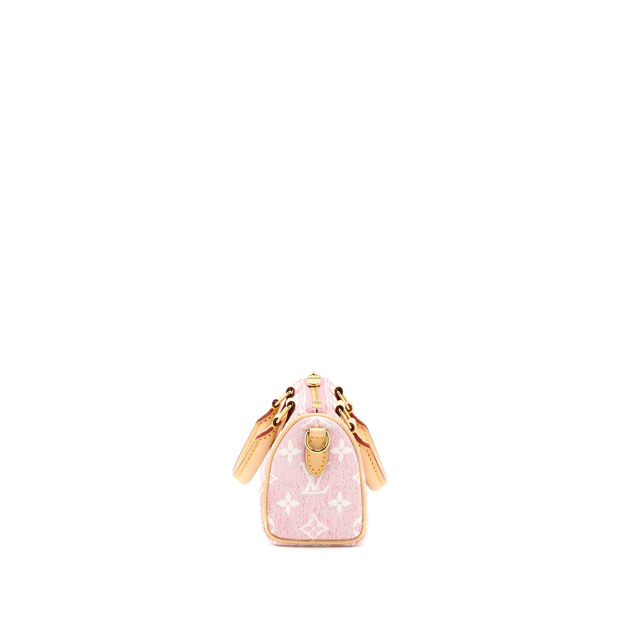 AAA Replica Louis Vuitton LV NANO SPEEDY DENIM MONOGRAM PINK GHW