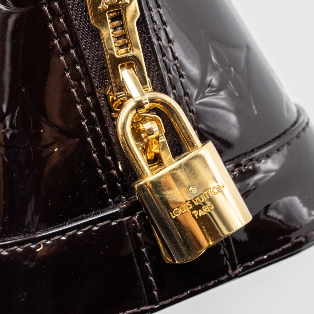 AAA Replica Louis Vuitton LV ALMA BB PATENT AMARANTE GHW