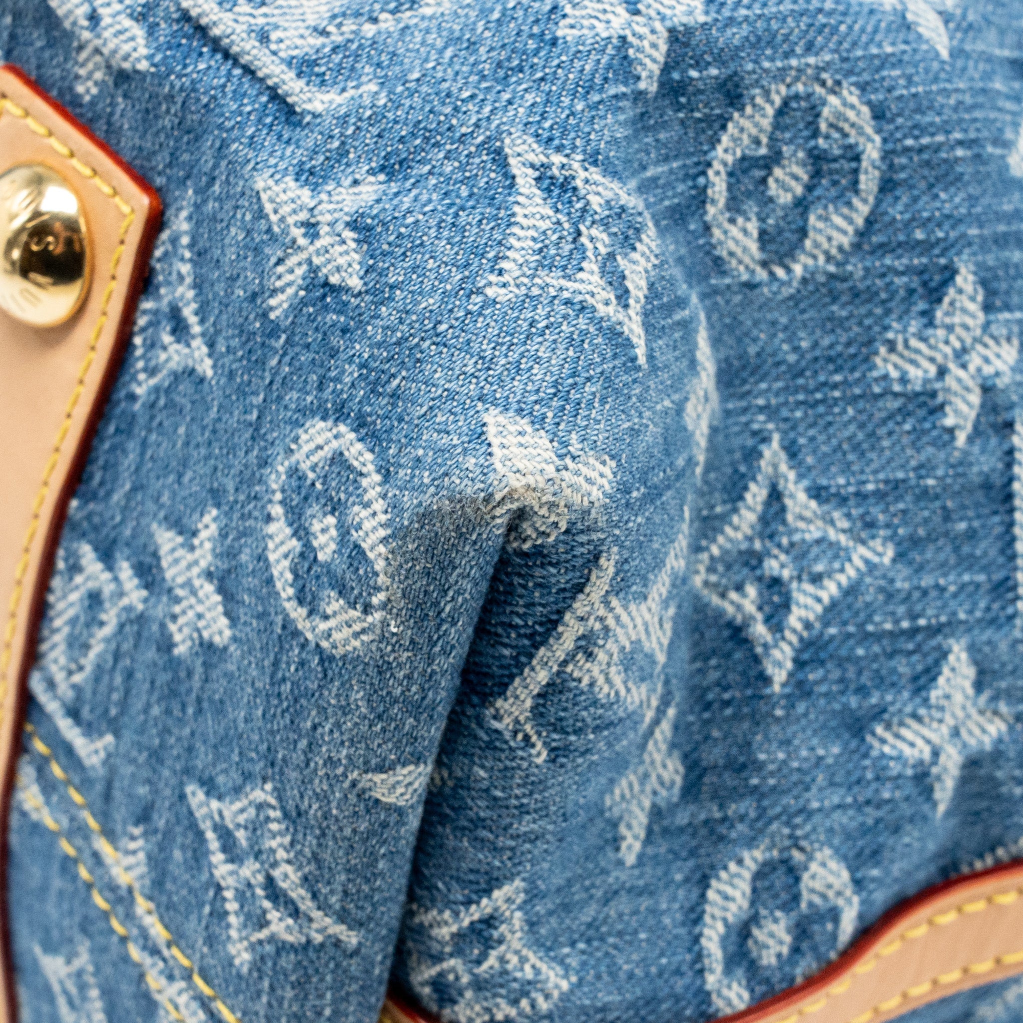 AAA Replica Louis Vuitton LV CARRYALL MM MONOGRAM DENIM BLUE GHW