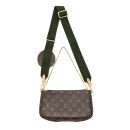 AAA Replica Louis Vuitton LV MULTI POCHETTE ACCESSORIES MONOGRAM CANVAS WITH KHAKI STRAP GHW