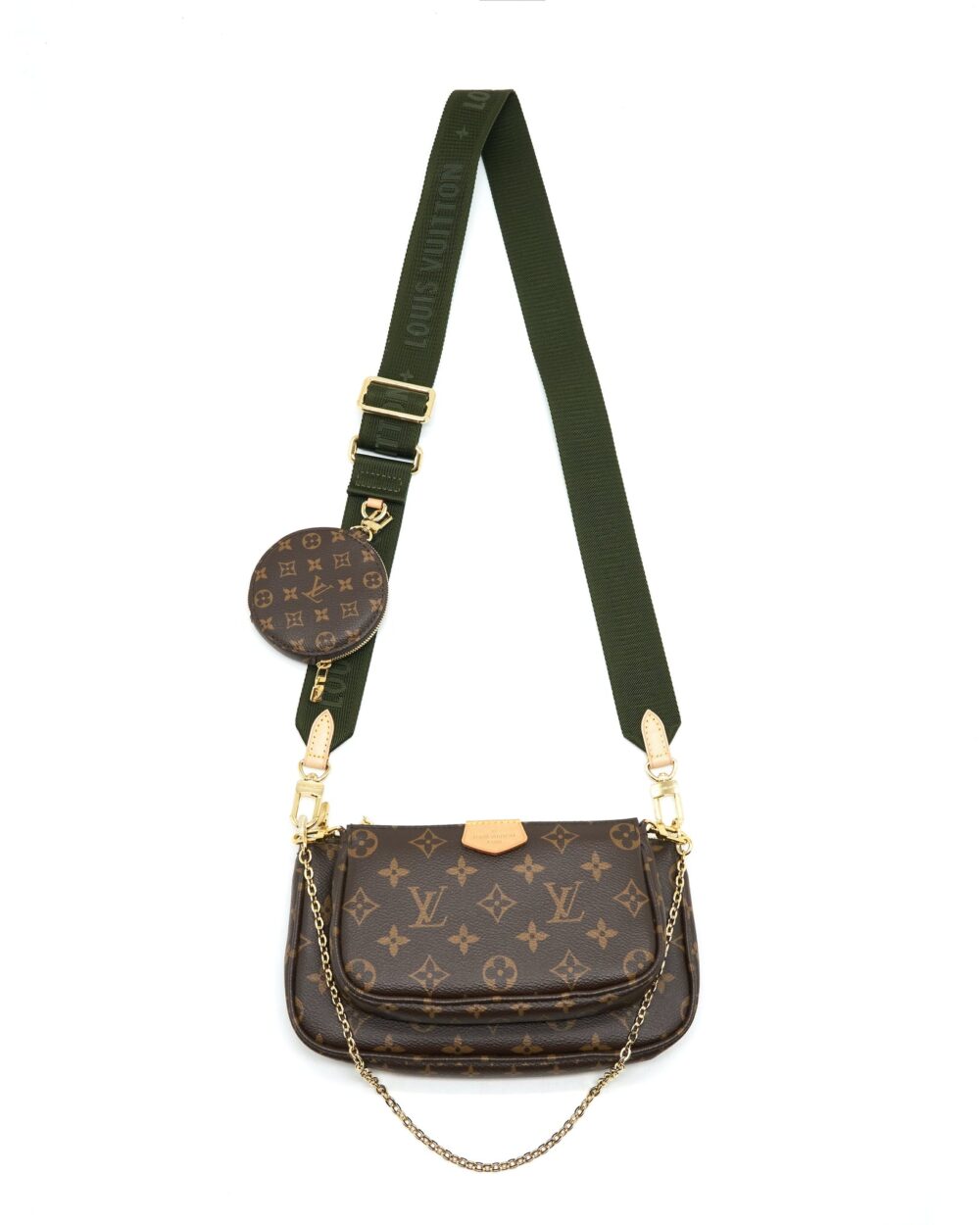AAA Replica Louis Vuitton LV MULTI POCHETTE WITH KHAKI STRAP