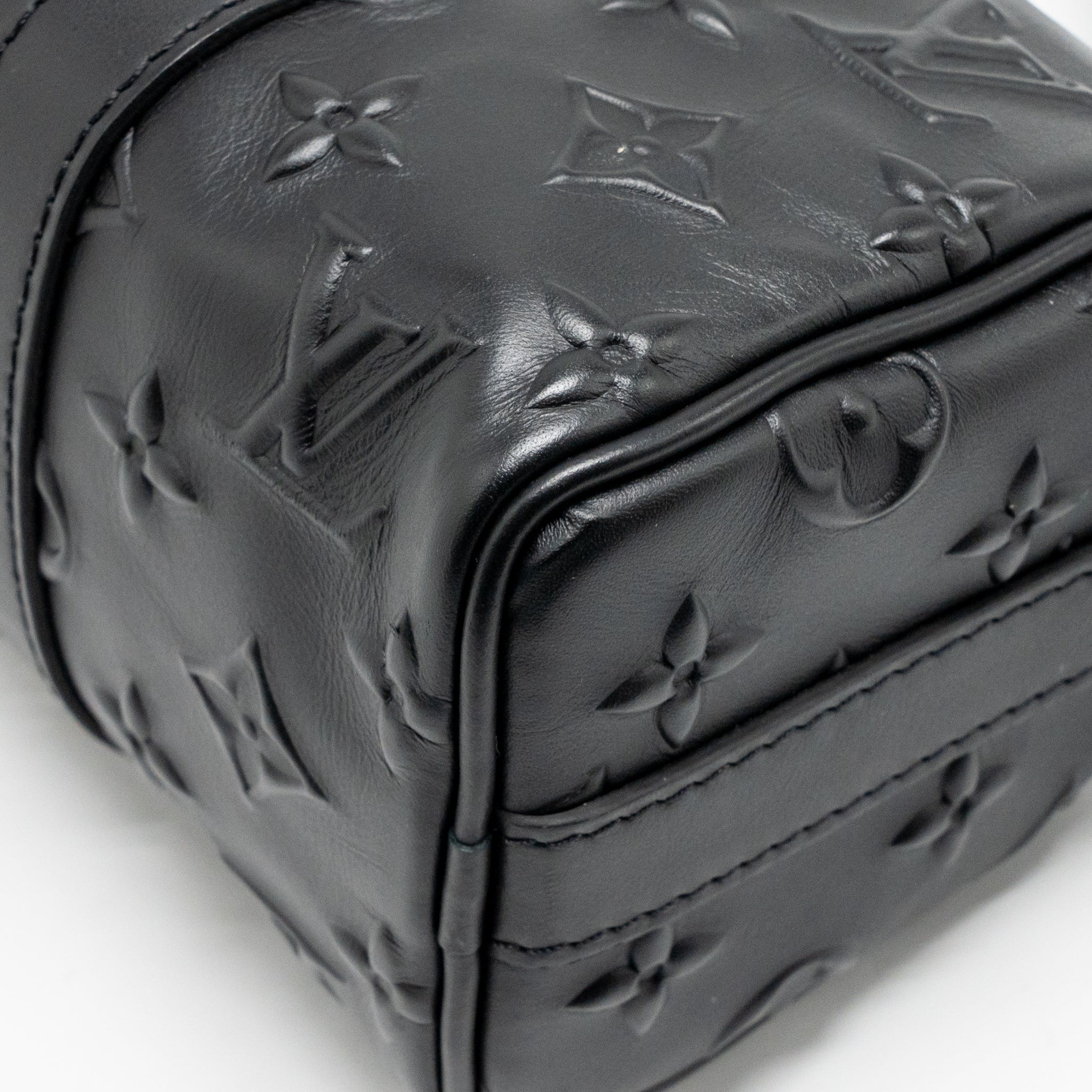 AAA Replica Louis Vuitton LV KEEPALL XS MONOGRAM SEAL COWHIDE LEATHER SO BLACK