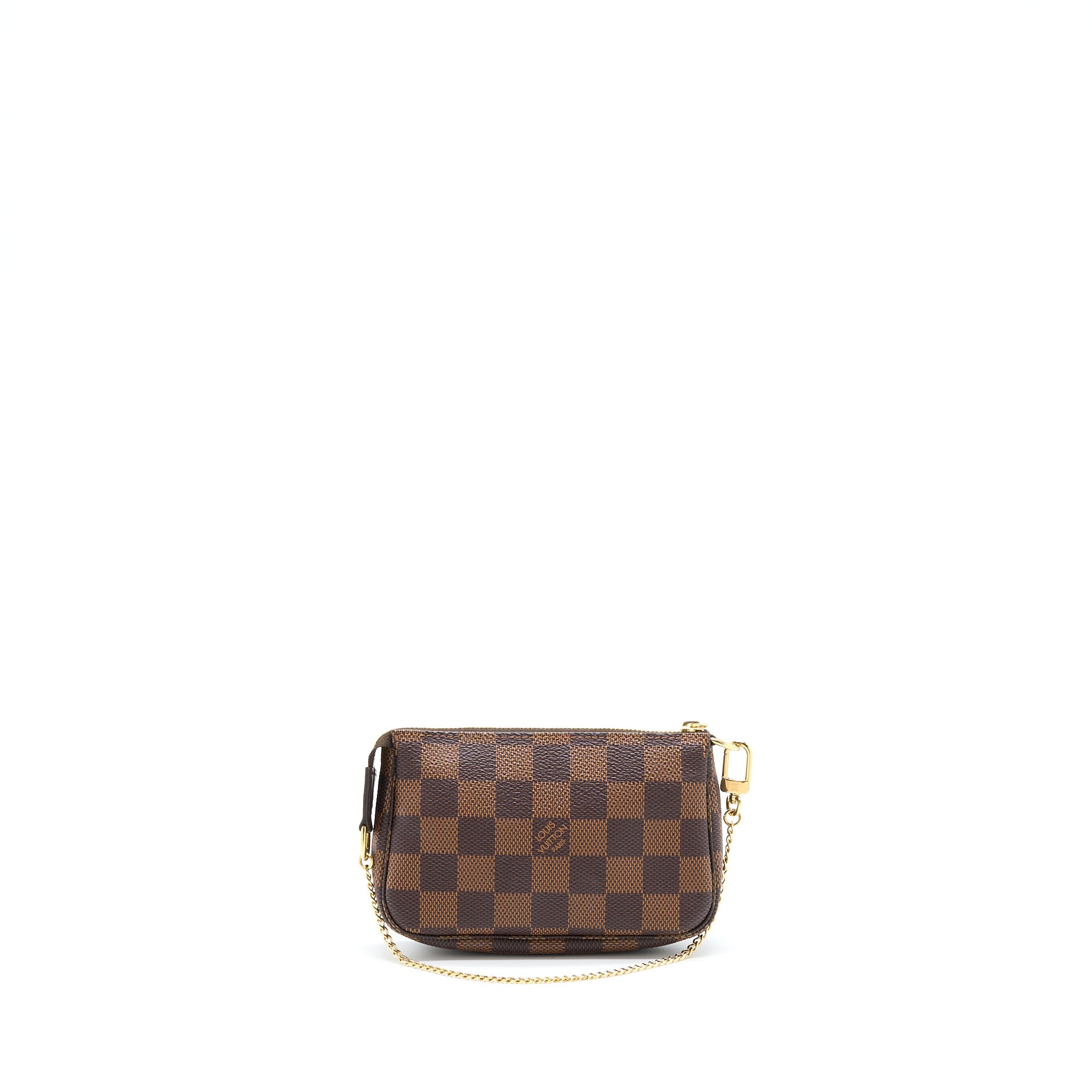AAA Replica Louis Vuitton LV MINI POCHETTE ACCESSORIES DAMIER EBENE GHW
