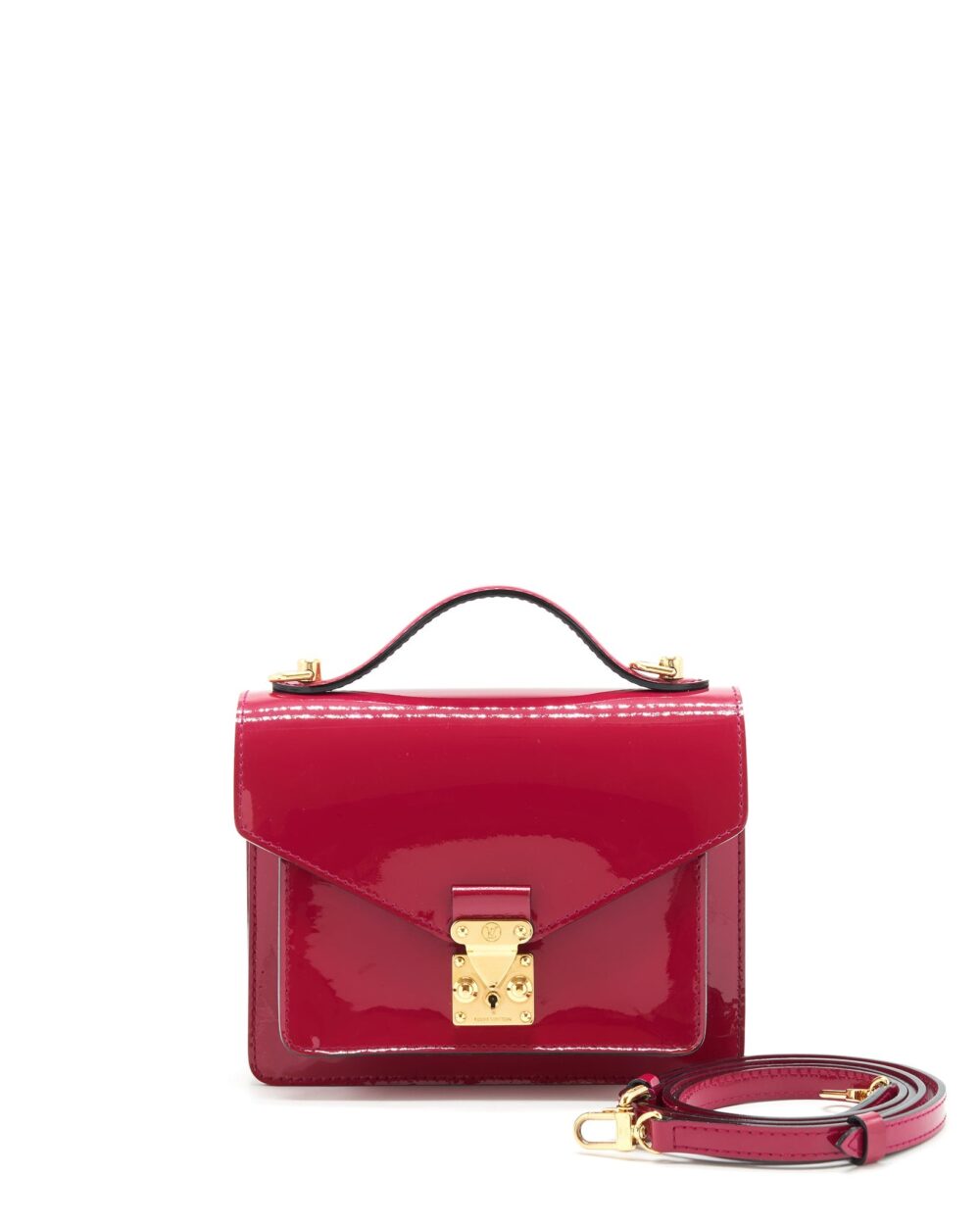 AAA Replica Louis Vuitton LV MESSENGER BAG CROSSBODY PATENT RASPBERRY RED GHW