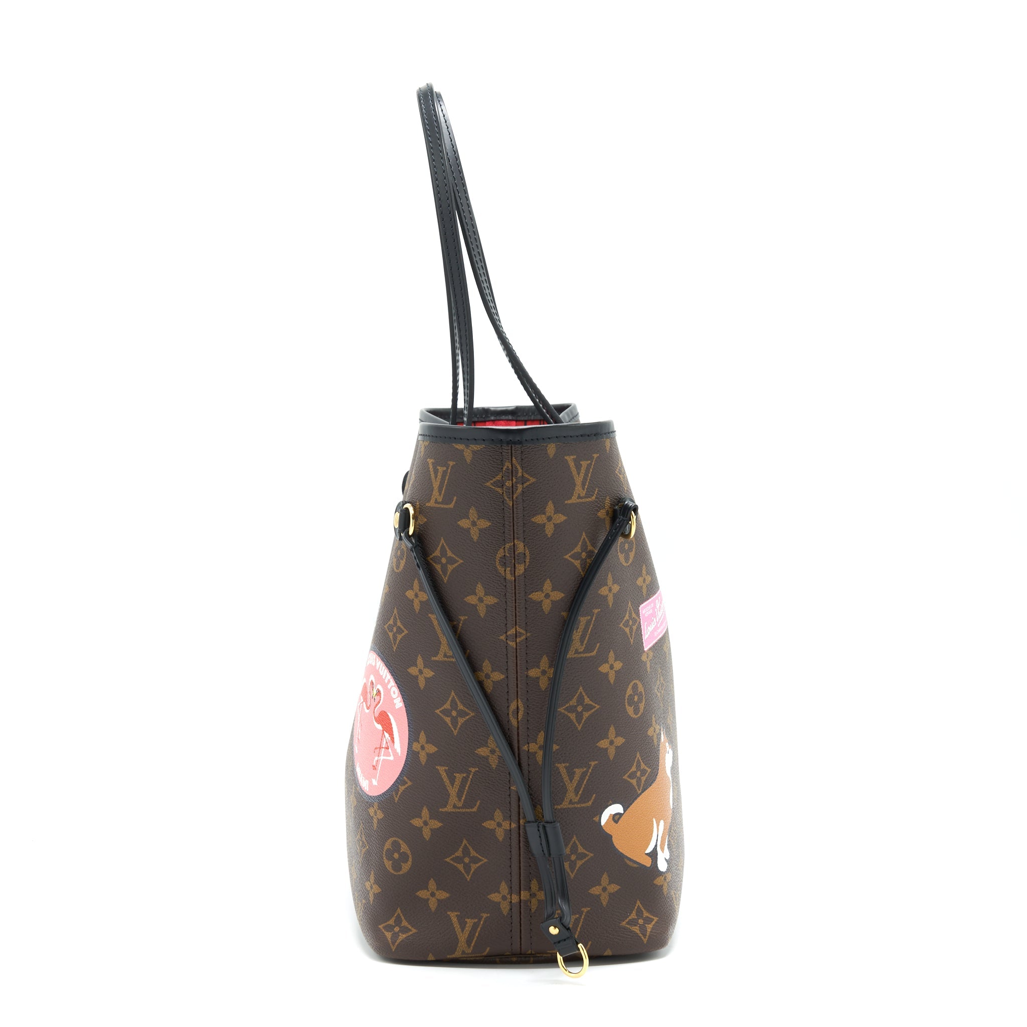 AAA Replica Louis Vuitton LV NEVERFULL MM MY LV WORLD TOUR MONOGRAM CANVAS/ BLACK