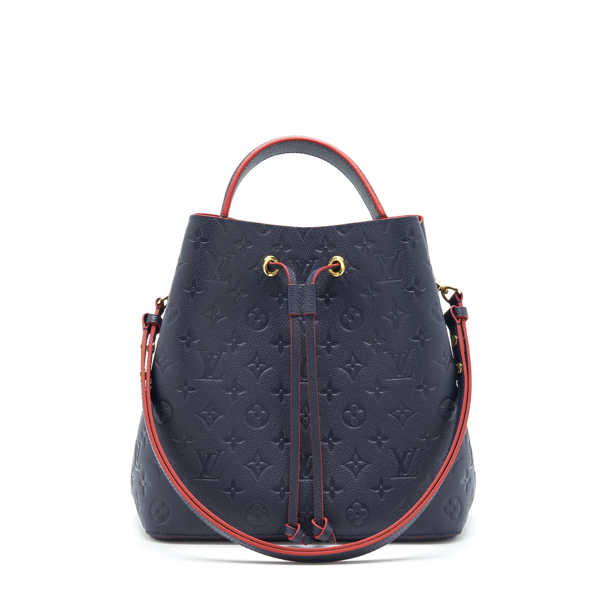 AAA Replica Louis Vuitton LV NEONOE MONOGRAM EMPREINTE MARINE ROUGE GHW