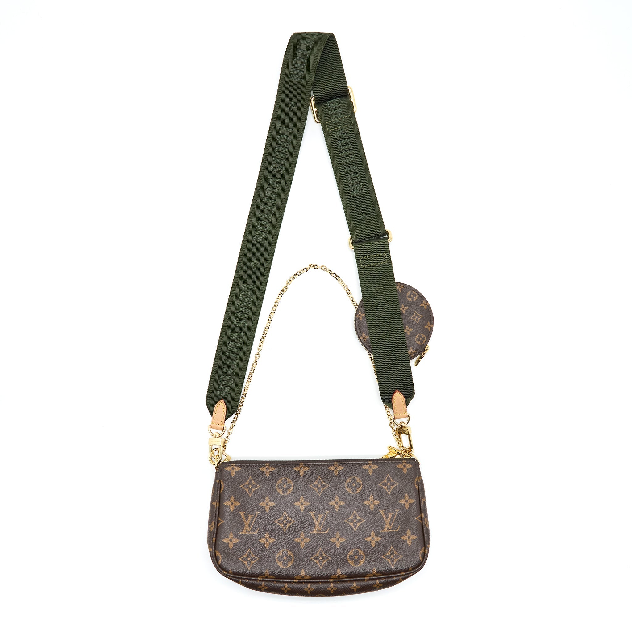 AAA Replica Louis Vuitton LV MULTI POCHETTE ACCESSORIES KHAKI MONOGRAM CANVAS GHW