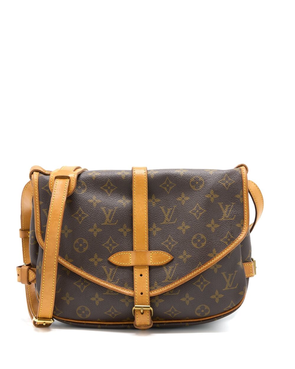 AAA Replica Louis Vuitton LV VINTAGE SAUMUR CLOTH CROSSBODY BAG MONOGRAM CANVAS GHW