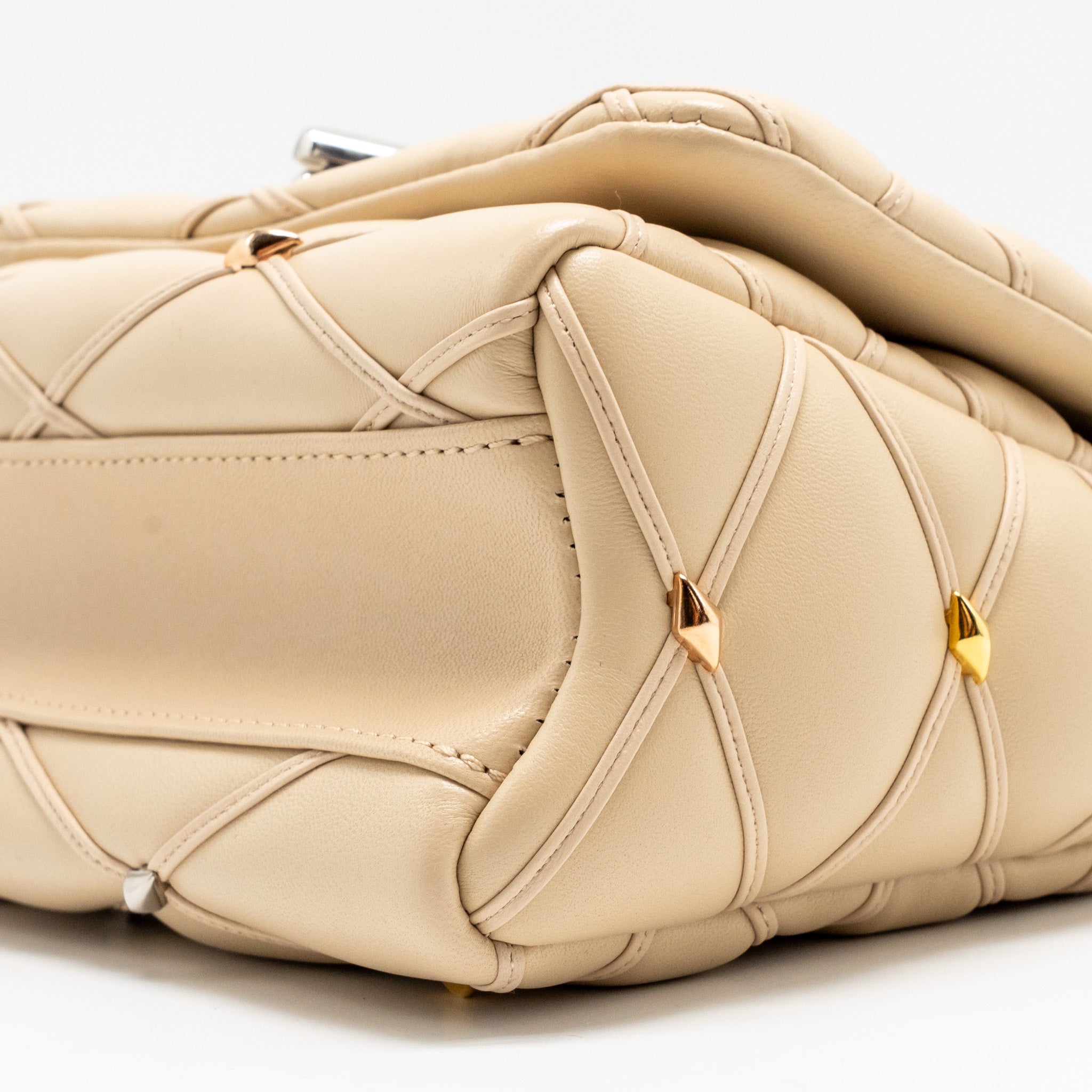 AAA Replica Louis Vuitton LV GO-14 MM LAMBSKIN BEIGE MULTICOLOUR HARDWARE