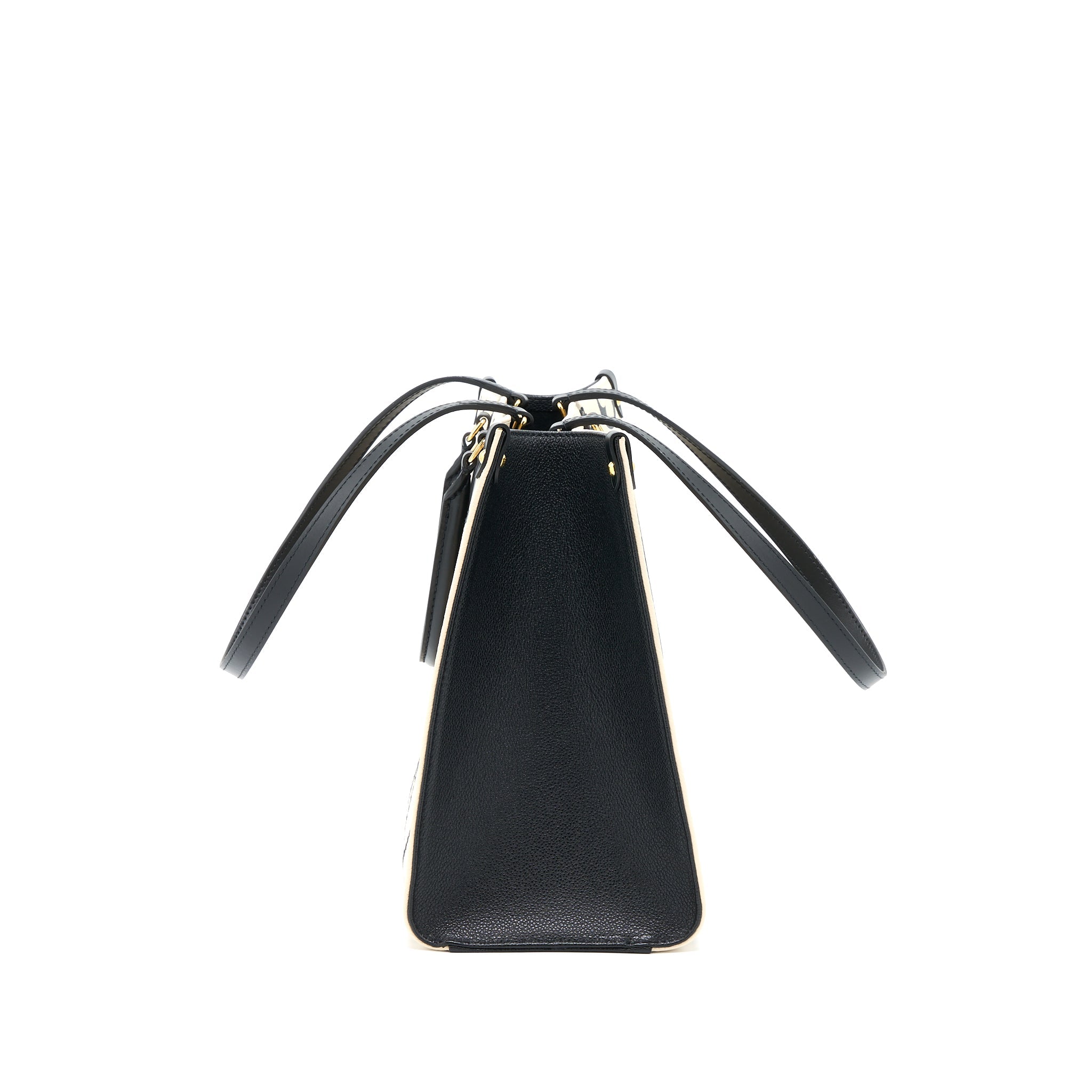 AAA Replica Louis Vuitton LV ONTHEGO MM EMPREINTE CREAM/ BLACK GHW (NEW VERSION)