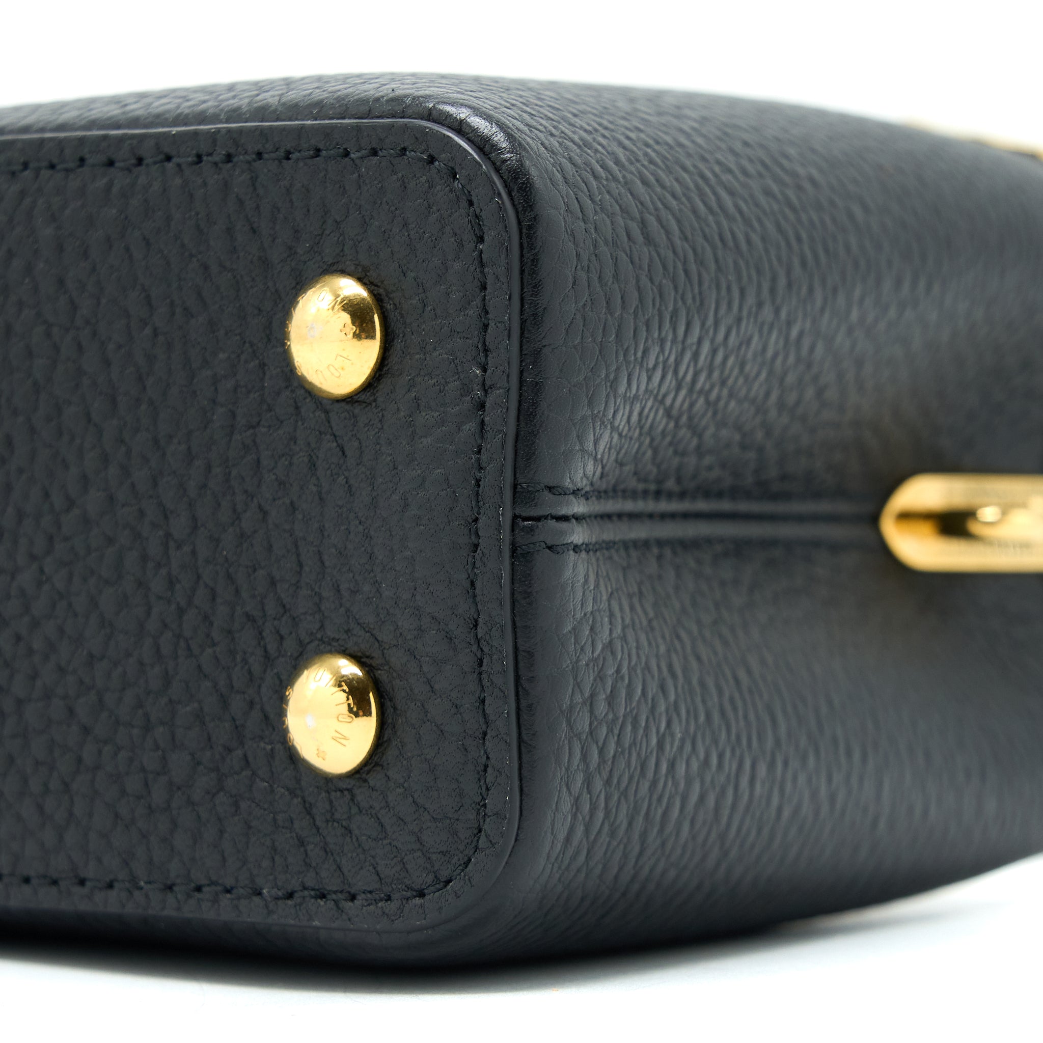 AAA Replica Louis Vuitton LV CAPUCINES MINI TAURILLON LIMITED EDITION BLACK GHW (NEW VERSION)