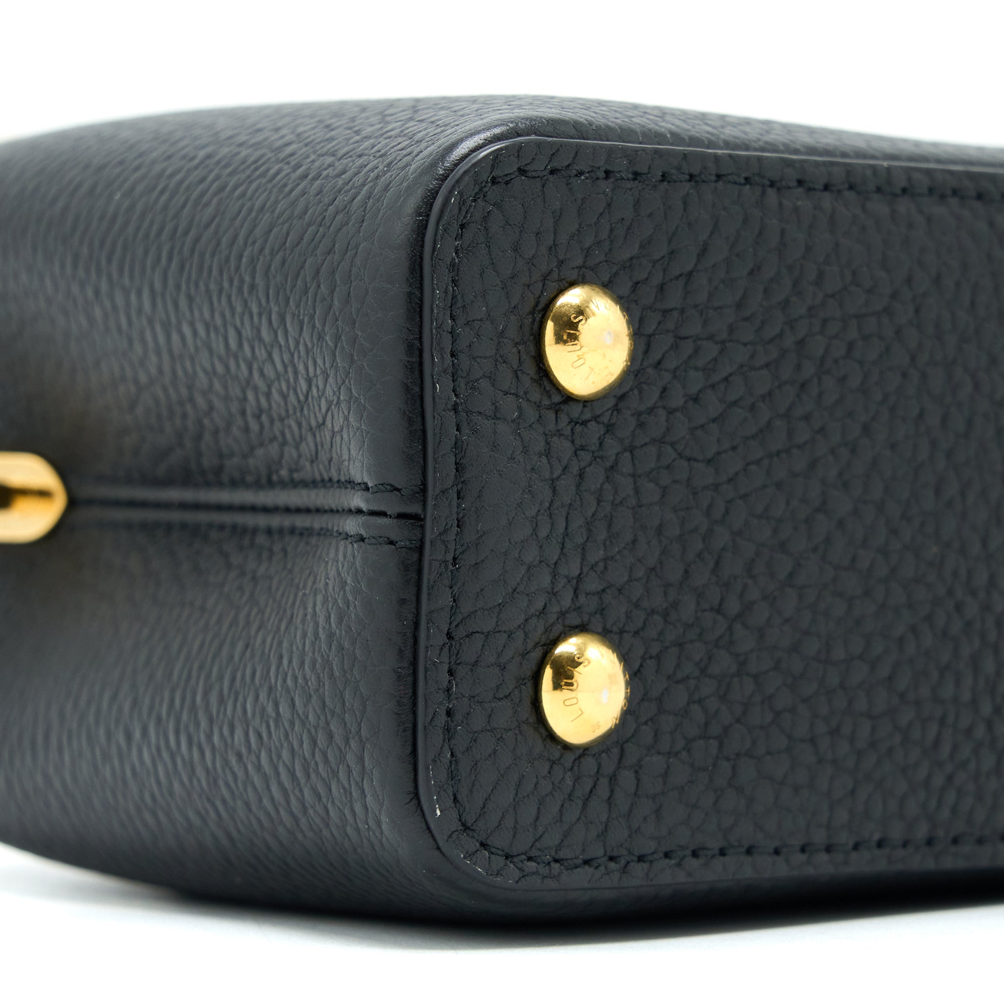 AAA Replica Louis Vuitton LV CAPUCINES MINI TAURILLON LIMITED EDITION BLACK GHW (NEW VERSION)