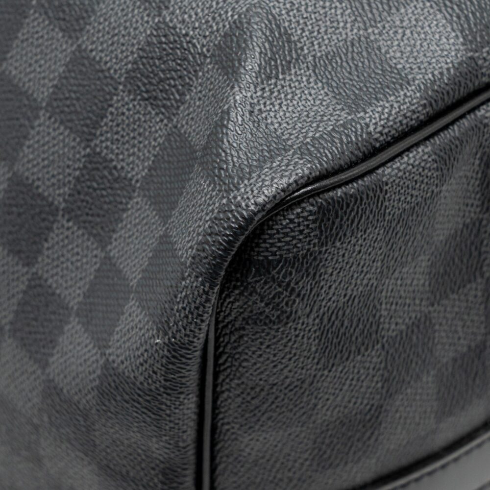 AAA Replica Louis Vuitton LV KEEPALL BANDOULIERE 45 DAMIER GRAPHITE CANVAS BLACK SHW