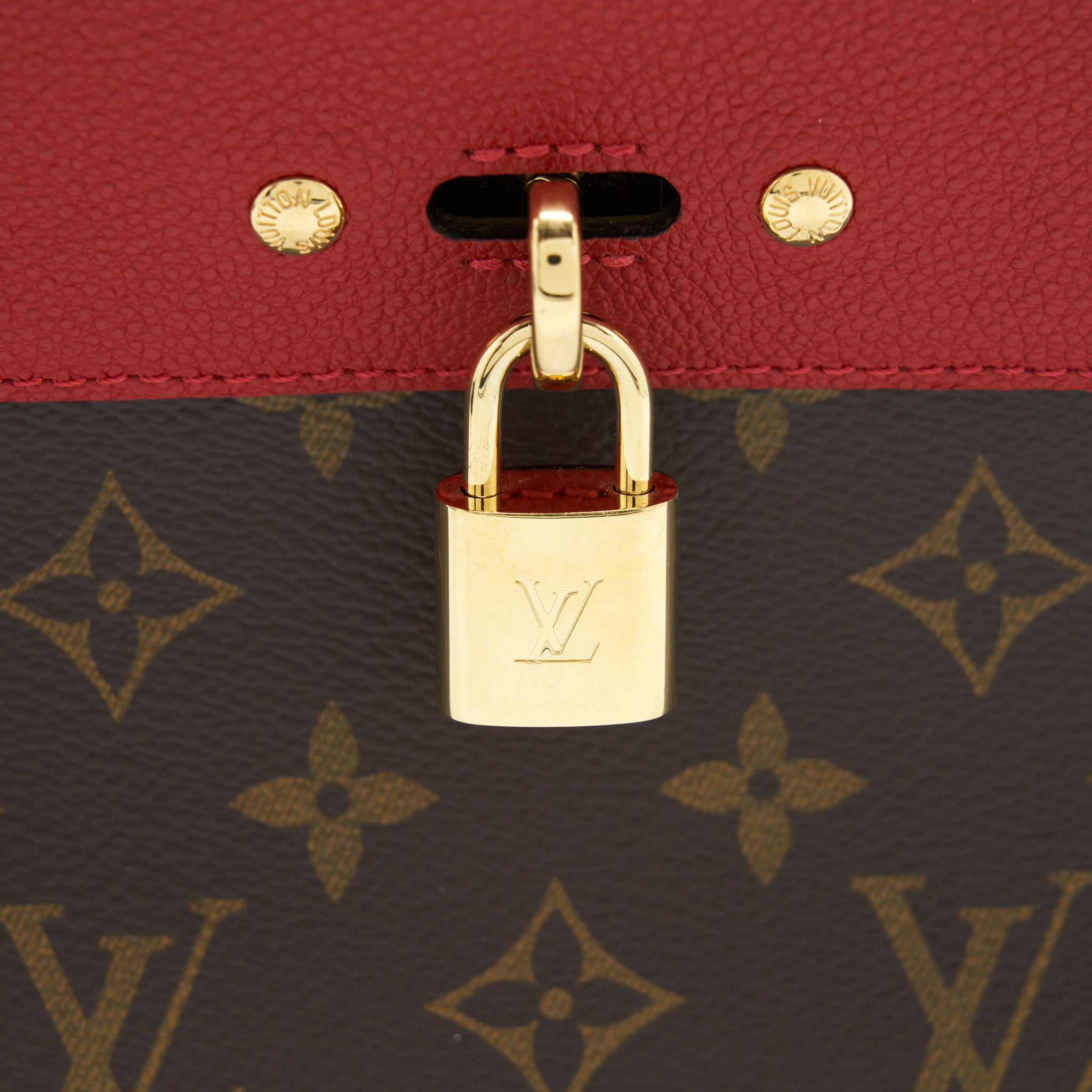 AAA Replica Louis Vuitton LV VENUS BAG LEATHER/MONOGRAM CANVAS RED YEAR 2016