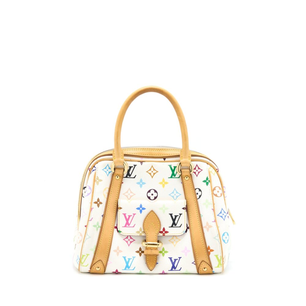 AAA Replica Louis Vuitton LV VINTAGE BOWLING BAG MONOGRAM CANVAS WHITE/MULTICOLOUR GHW
