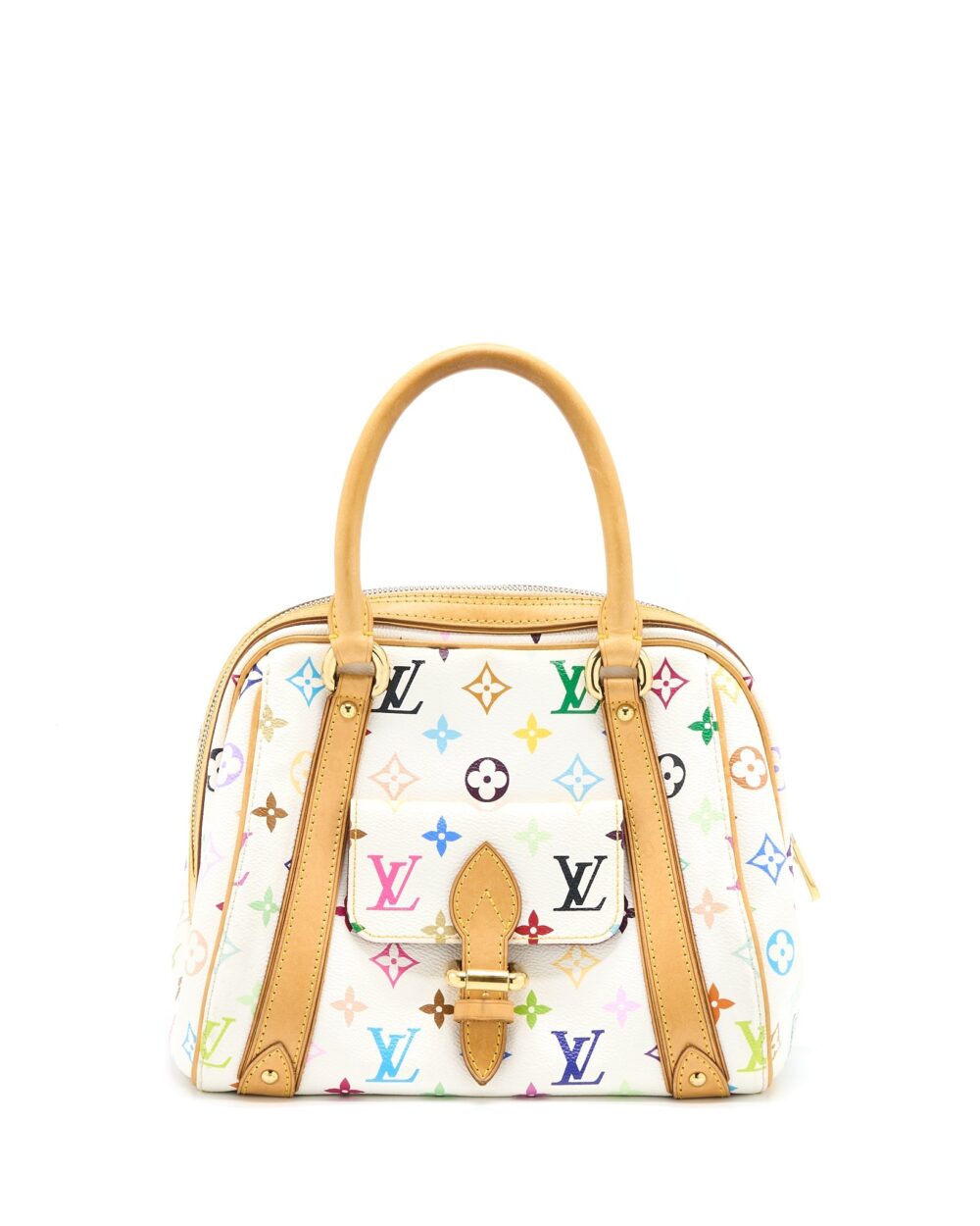 AAA Replica Louis Vuitton LV VINTAGE BOWLING BAG MONOGRAM CANVAS WHITE/MULTICOLOUR GHW