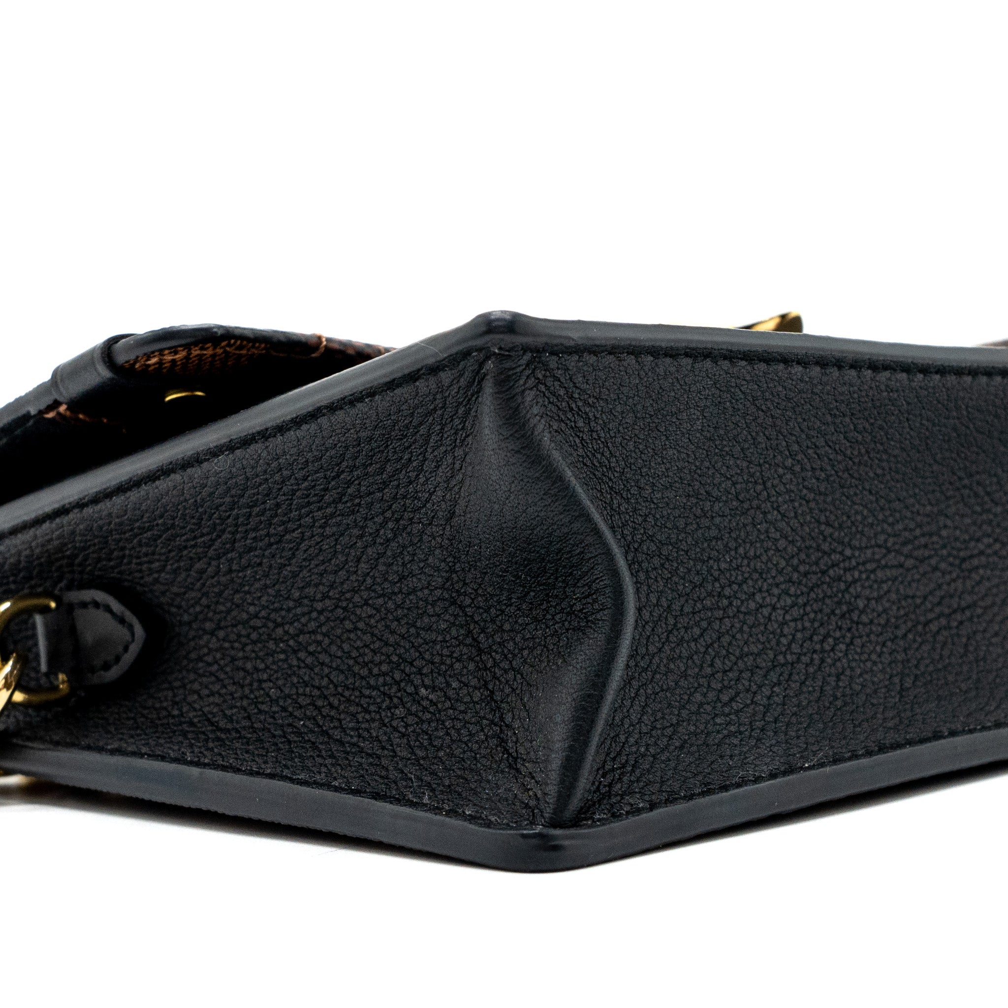 AAA Replica Louis Vuitton LV VAVIN CHAIN WALLET DAMIER EBENE/BLACK GHW (NEW VERSION)