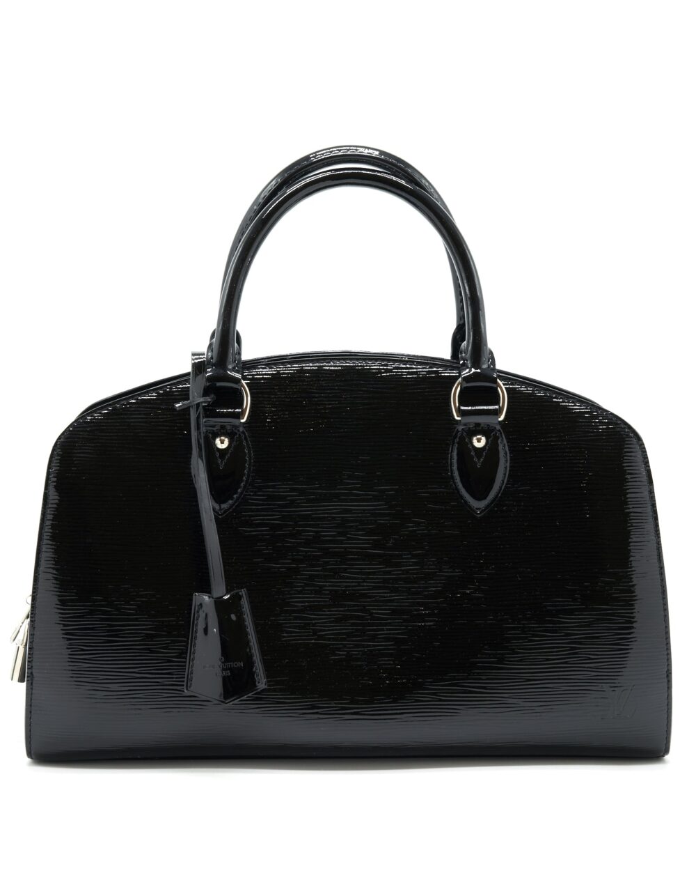 AAA Replica Louis Vuitton LV BOWLING BAG EPI PATENT BLACK