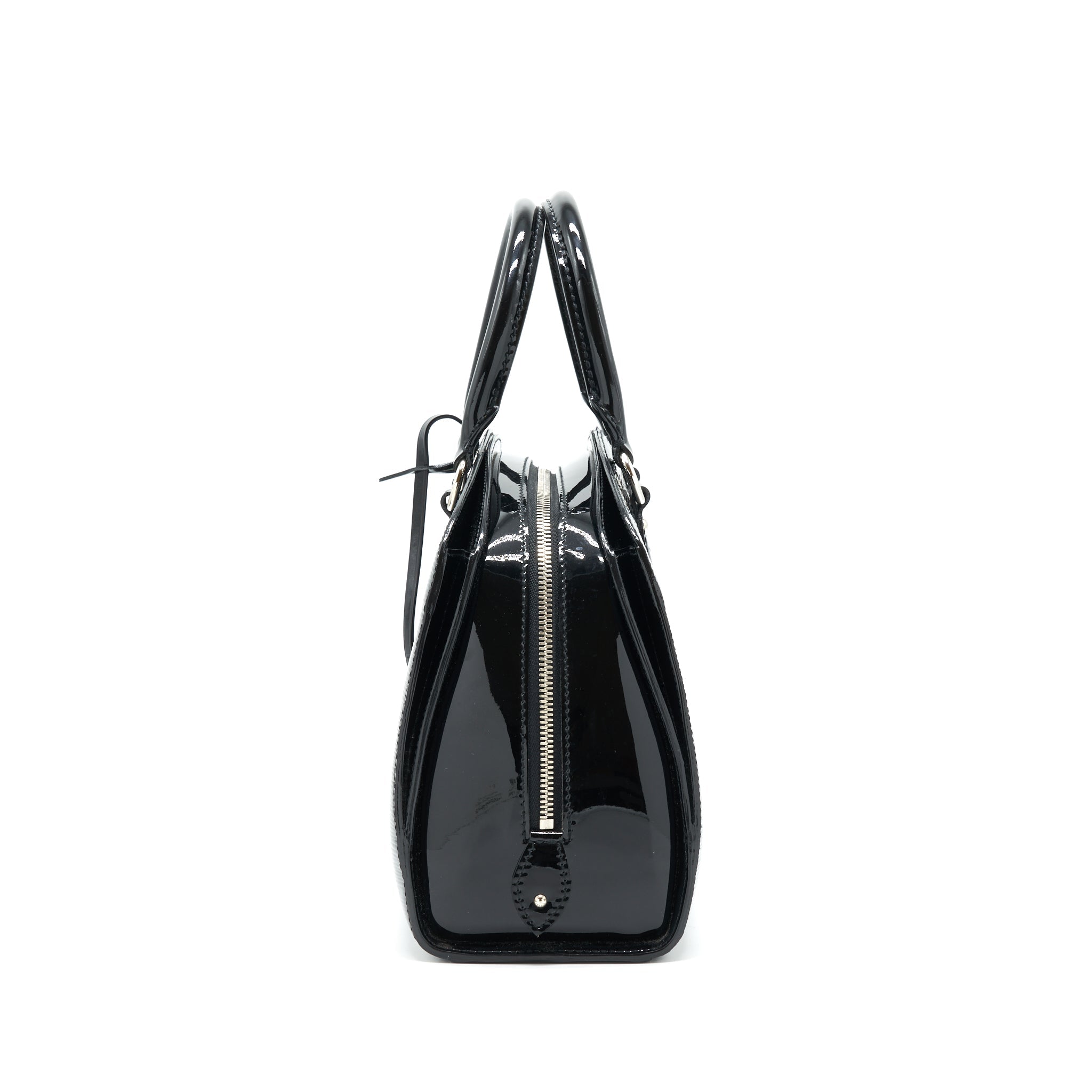 AAA Replica Louis Vuitton LV BOWLING BAG EPI PATENT BLACK