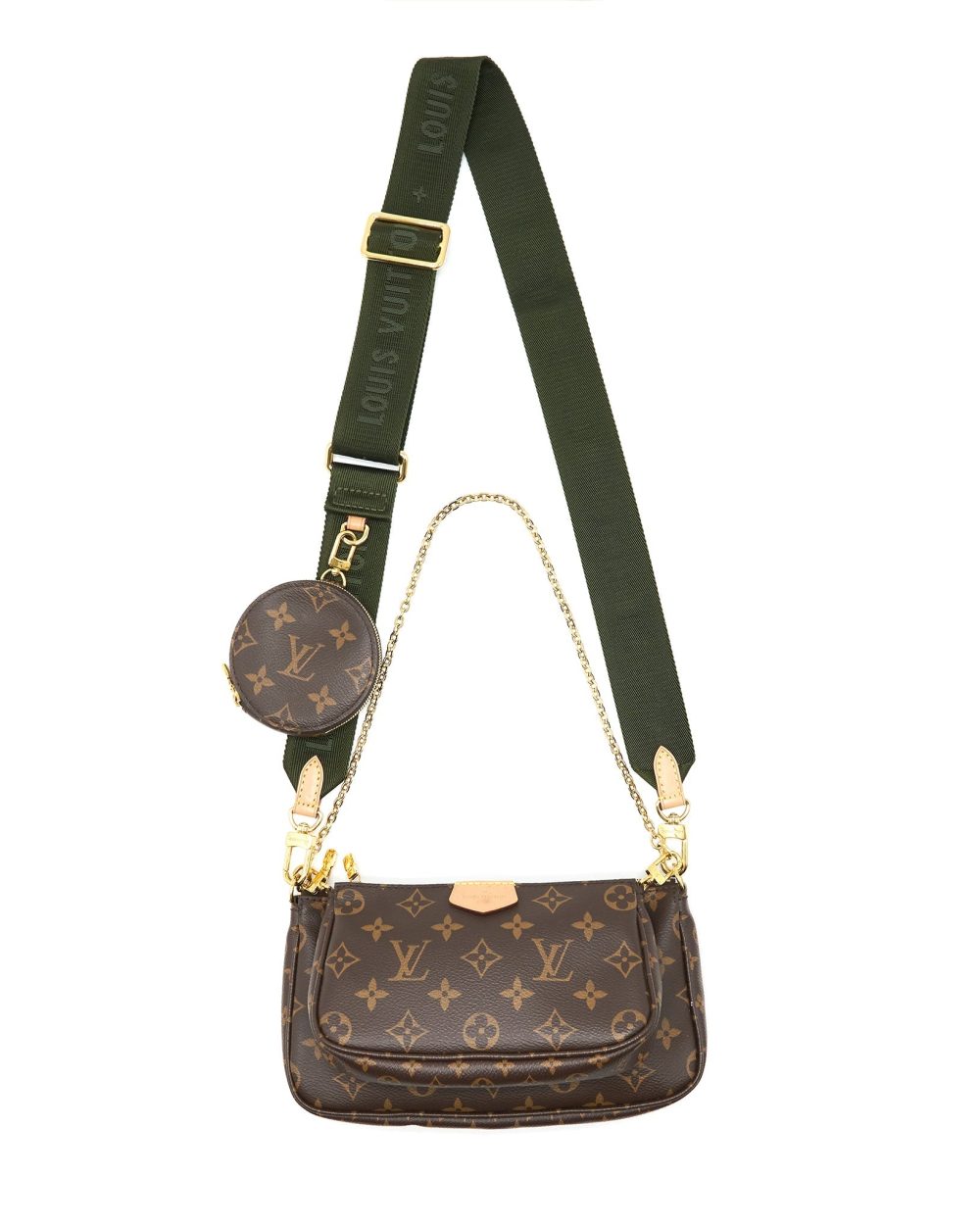 AAA Replica Louis Vuitton LV MULTI POCHETTE KHAKI STRAP 2020