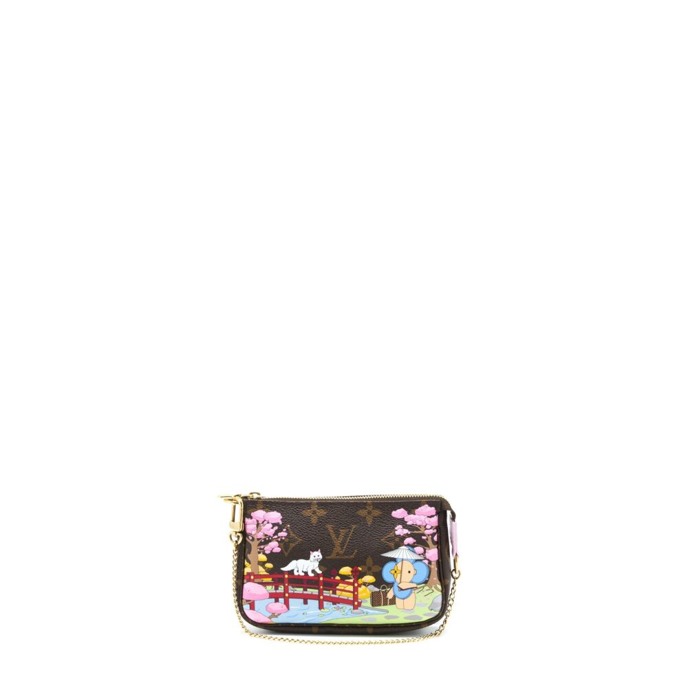 AAA Replica Louis Vuitton LV MINI POCHETTE LIMITED EDITION MONOGRAM CANVAS / PINK GHW