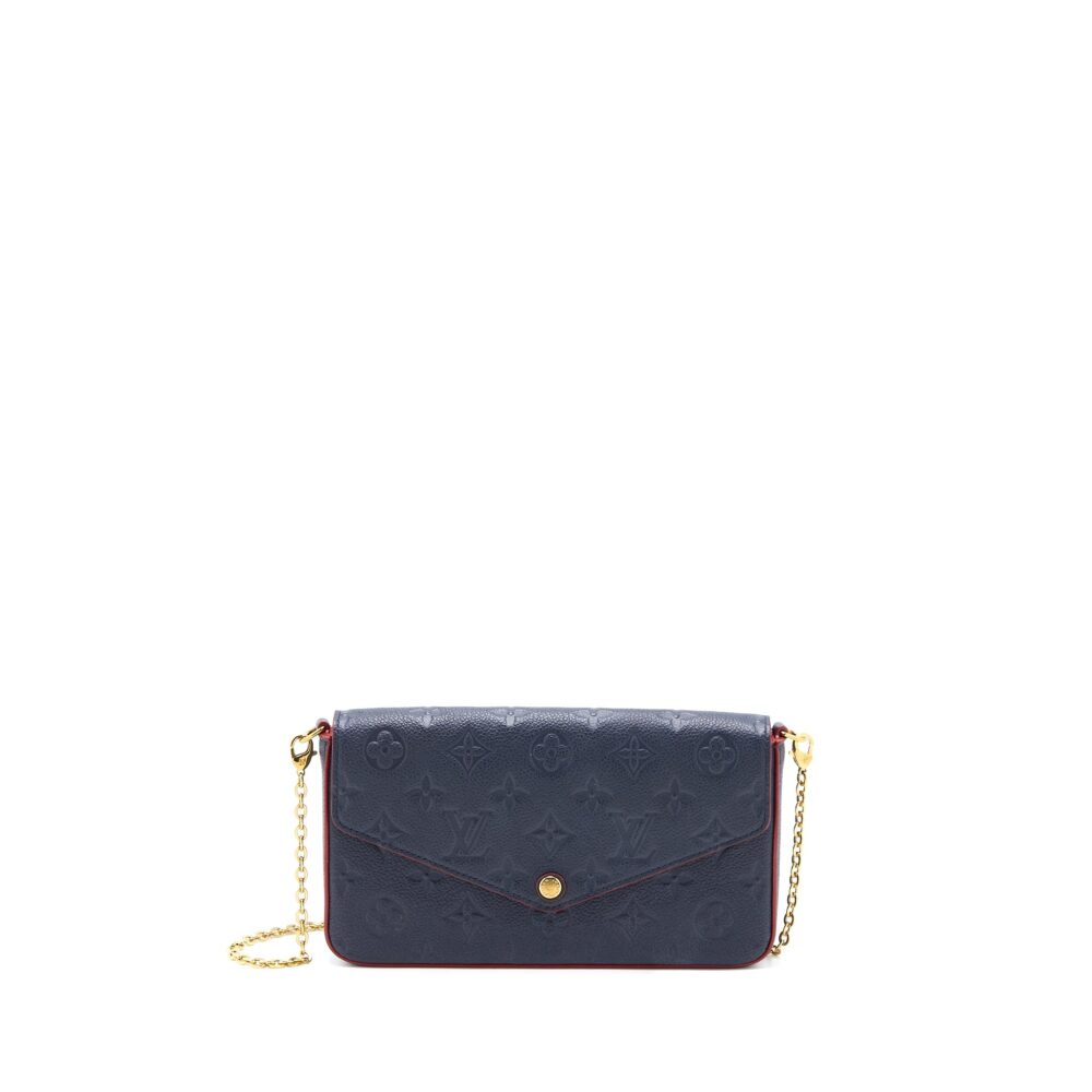 AAA Replica Louis Vuitton LV FELICIE POCHETTE MONOGRAM EMPREINTE NAVY GHW