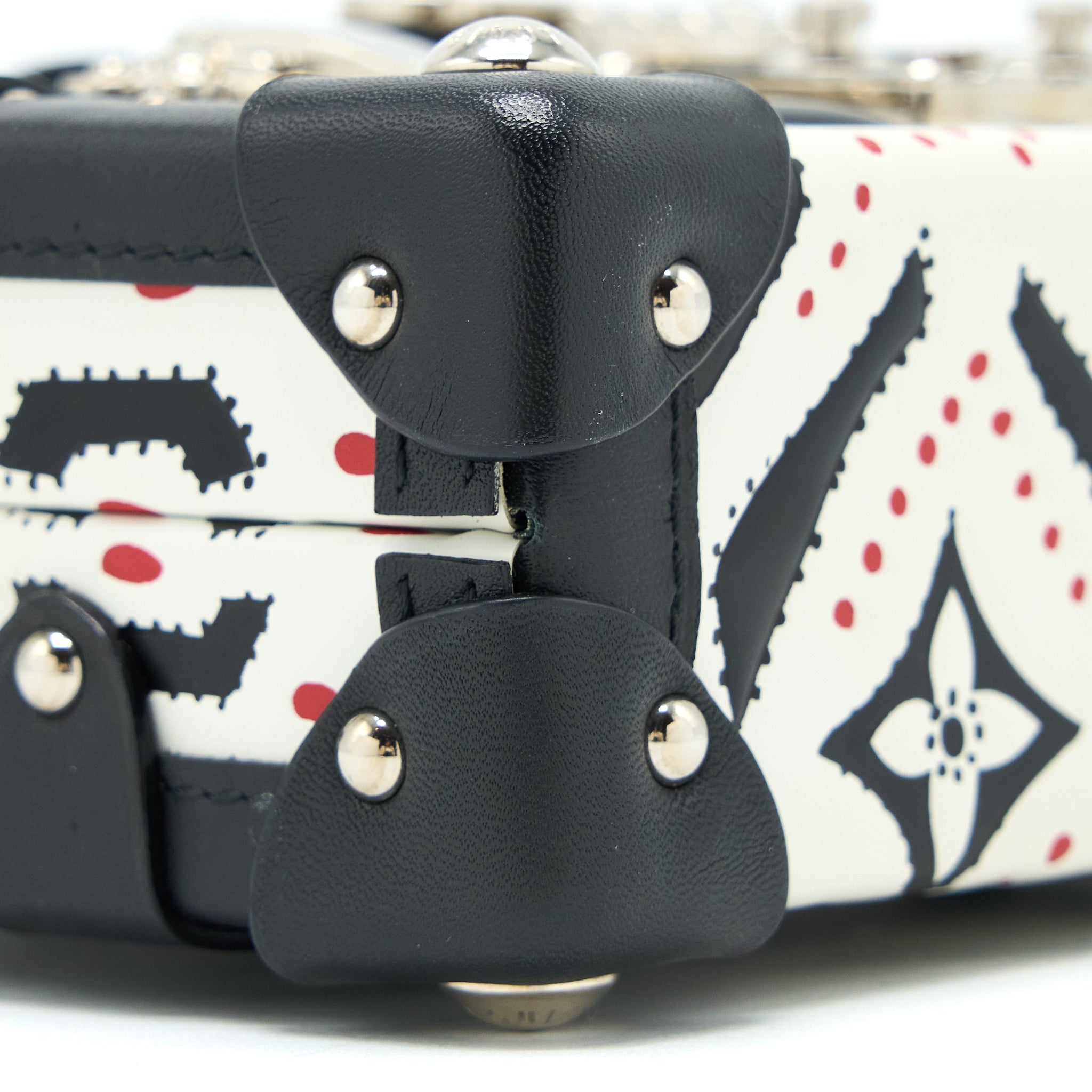 AAA Replica Louis Vuitton LV PETIT MALLET LIMITED EDITION BLACK / WHITE SHW