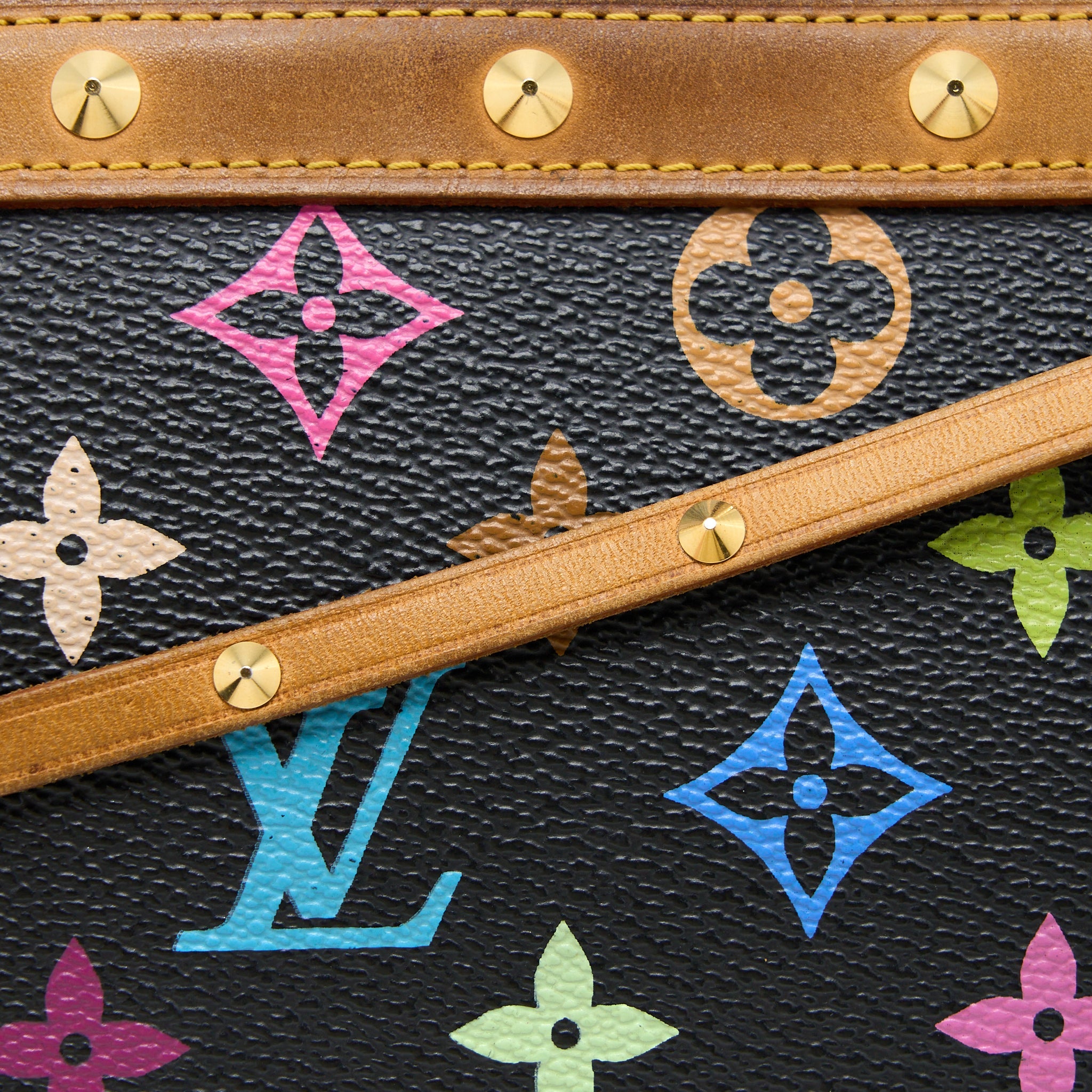 AAA Replica Louis Vuitton LV VINTAGE POCHETTE ACCESSORIES MONOGRAM CANVAS BLACK/MULTICOLOUR GHW