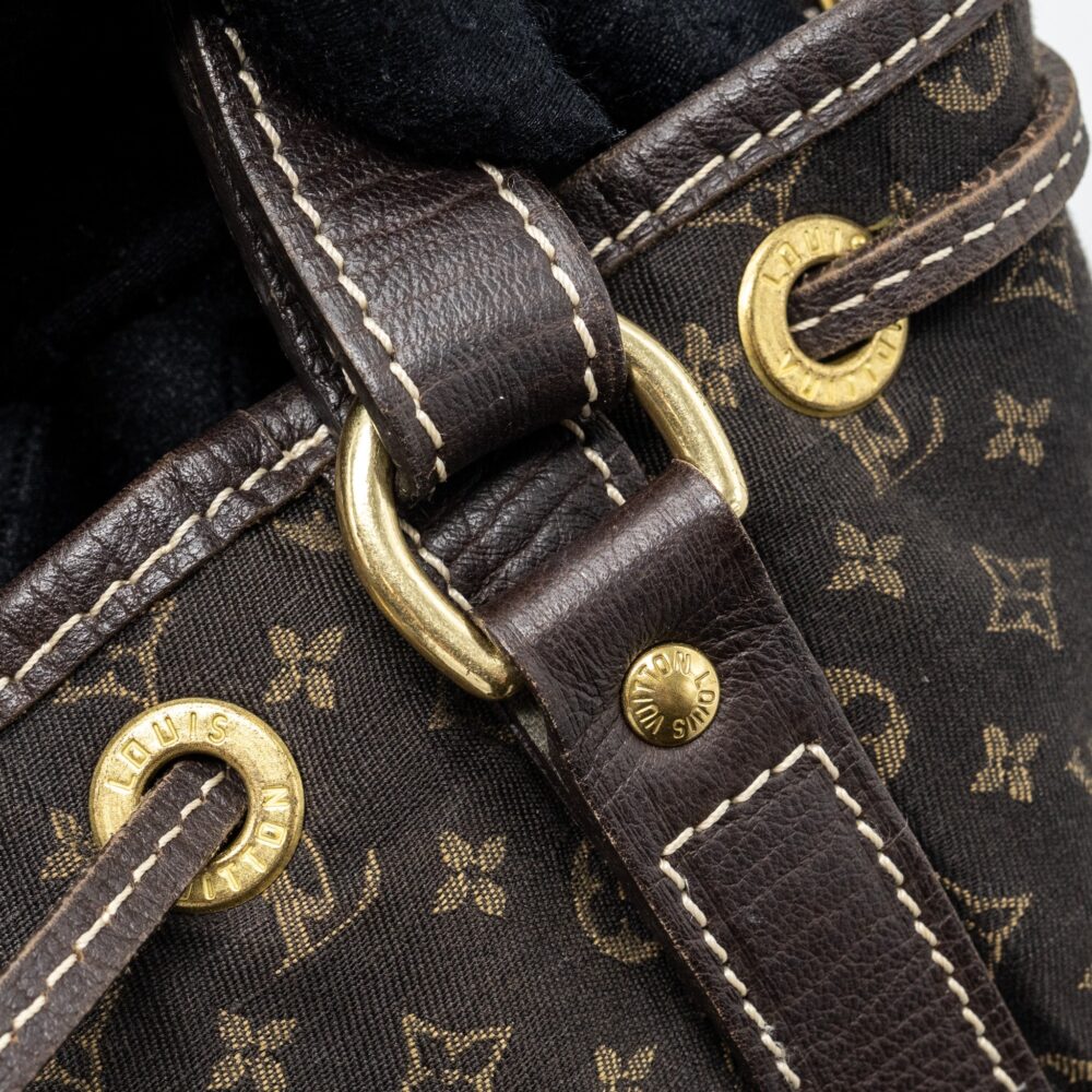 AAA Replica Louis Vuitton LV LIN NOE BAG FABRIC / LEATHER EBENE GHW
