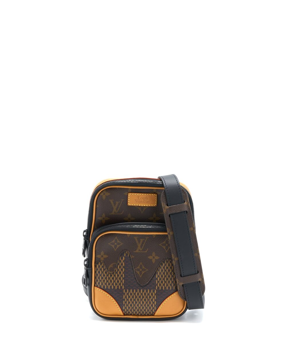 AAA Replica Louis Vuitton LV NIGO AMAZONE SLING BAG DAMIER EBENE CANVAS BROWN BLACK HARDWARE